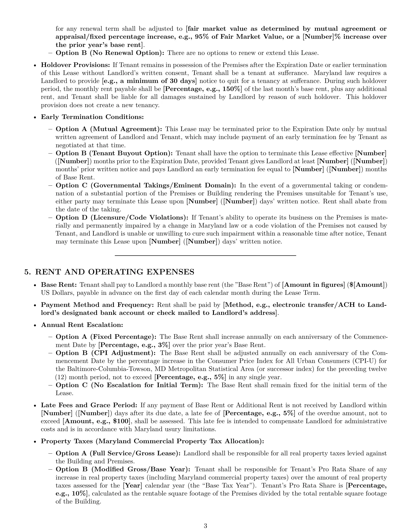 Preview page 3 of Pro Maryland office lease agreement template