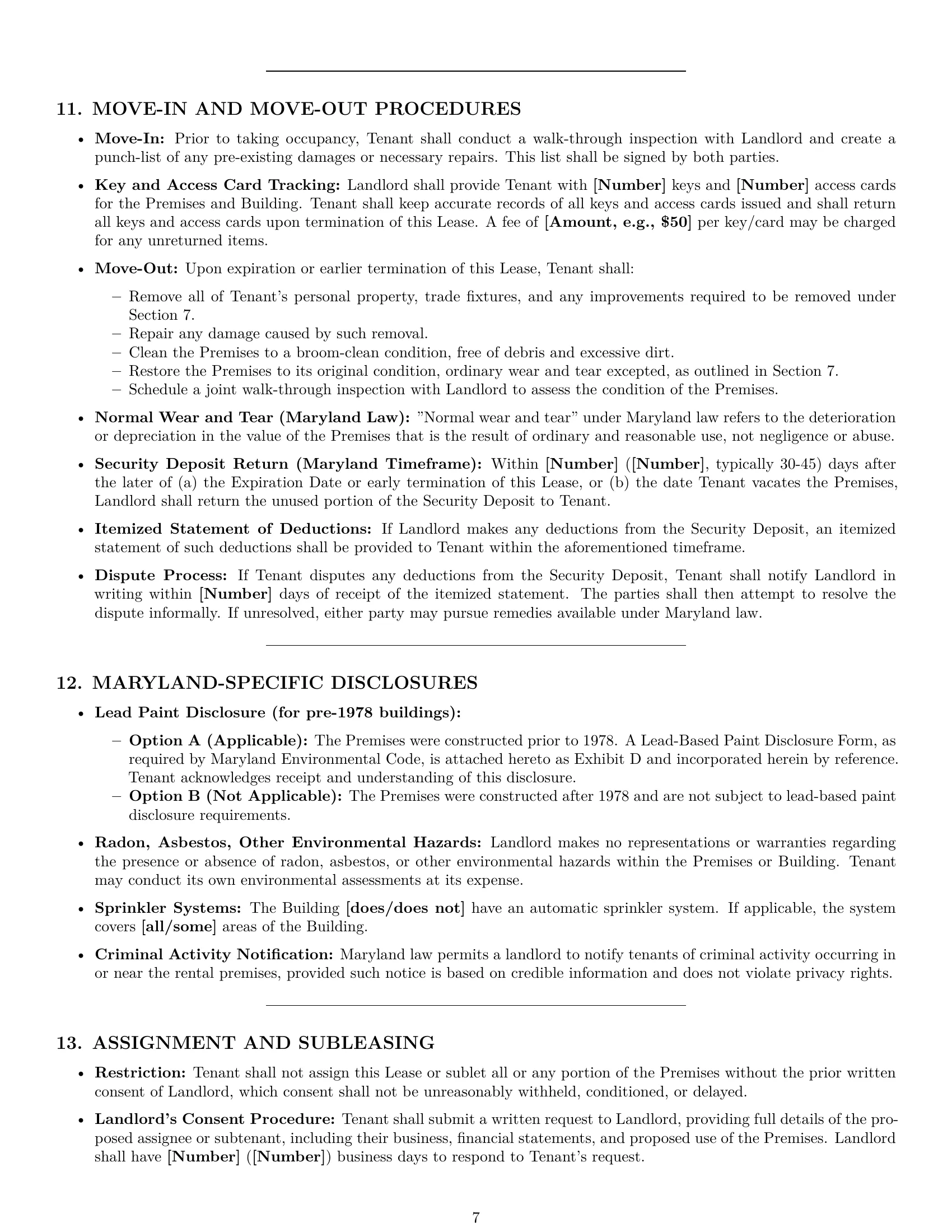 Preview page 7 of Pro Maryland office lease agreement template