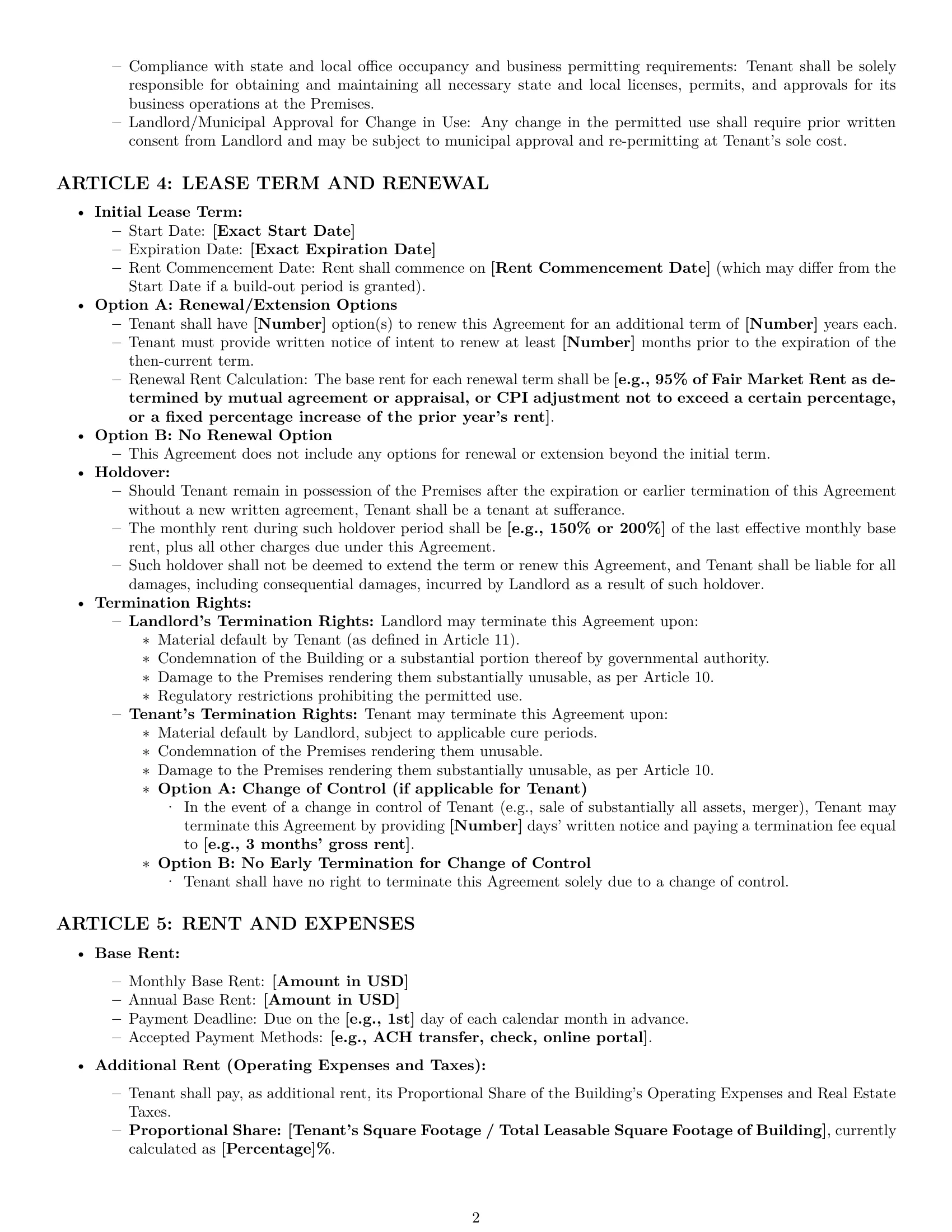 Preview page 2 of Pro Massachusetts office lease agreement template