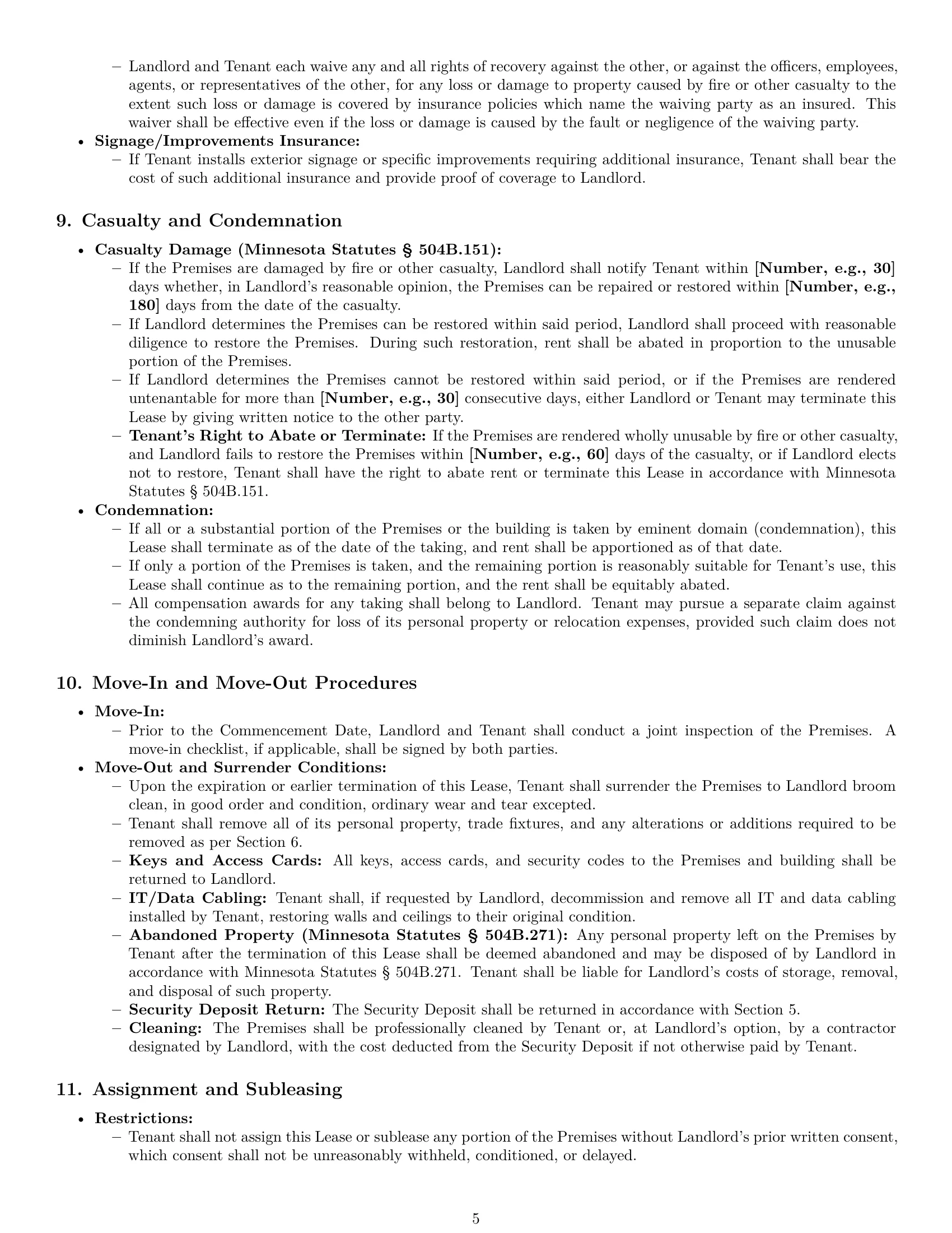 Preview page 5 of Pro Minnesota office lease agreement template
