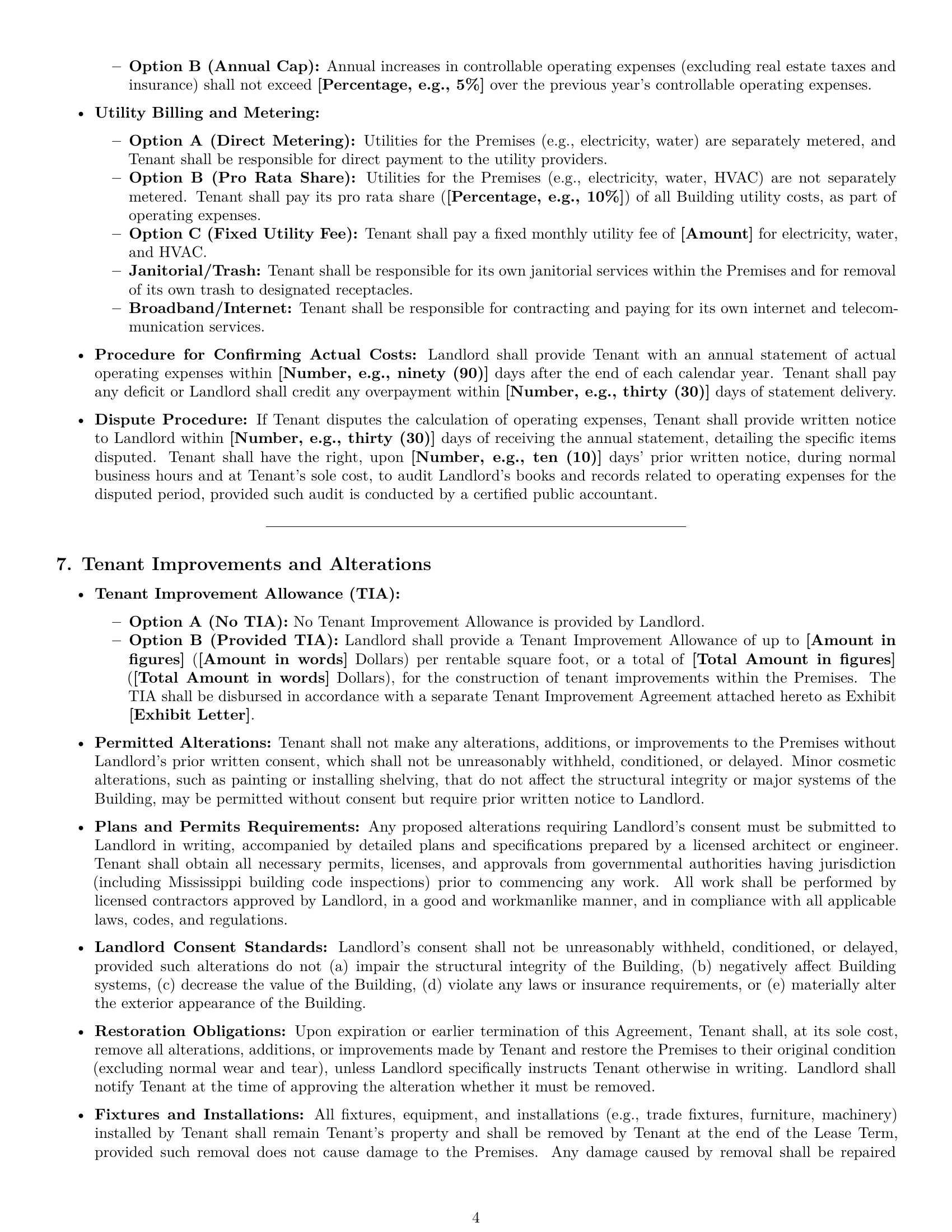 Preview page 4 of Pro Mississippi office lease agreement template