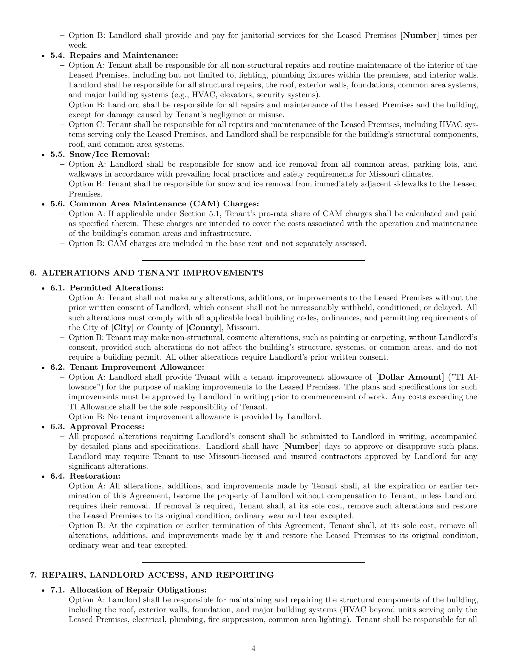 Preview page 4 of Pro Missouri office lease agreement template