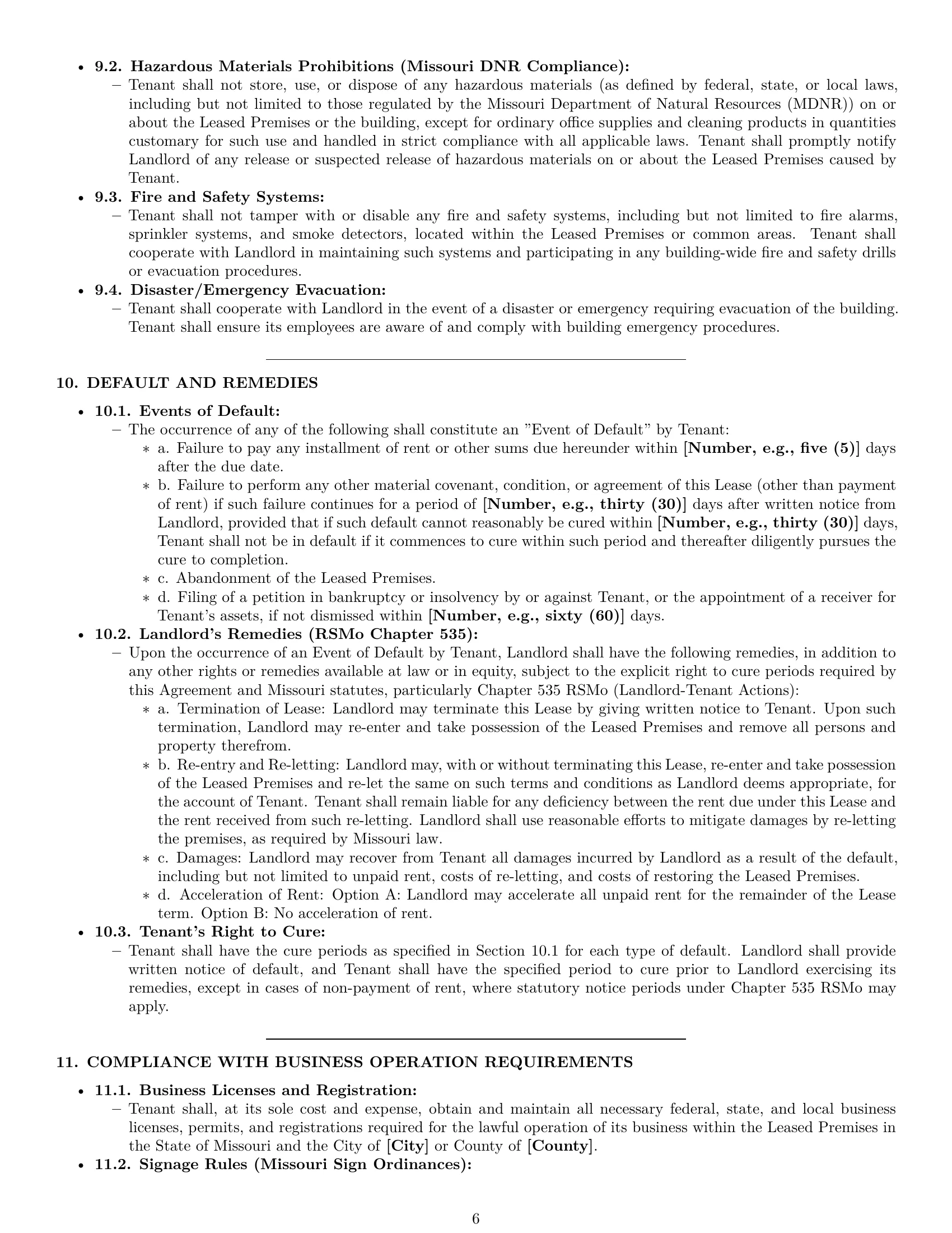 Preview page 6 of Pro Missouri office lease agreement template