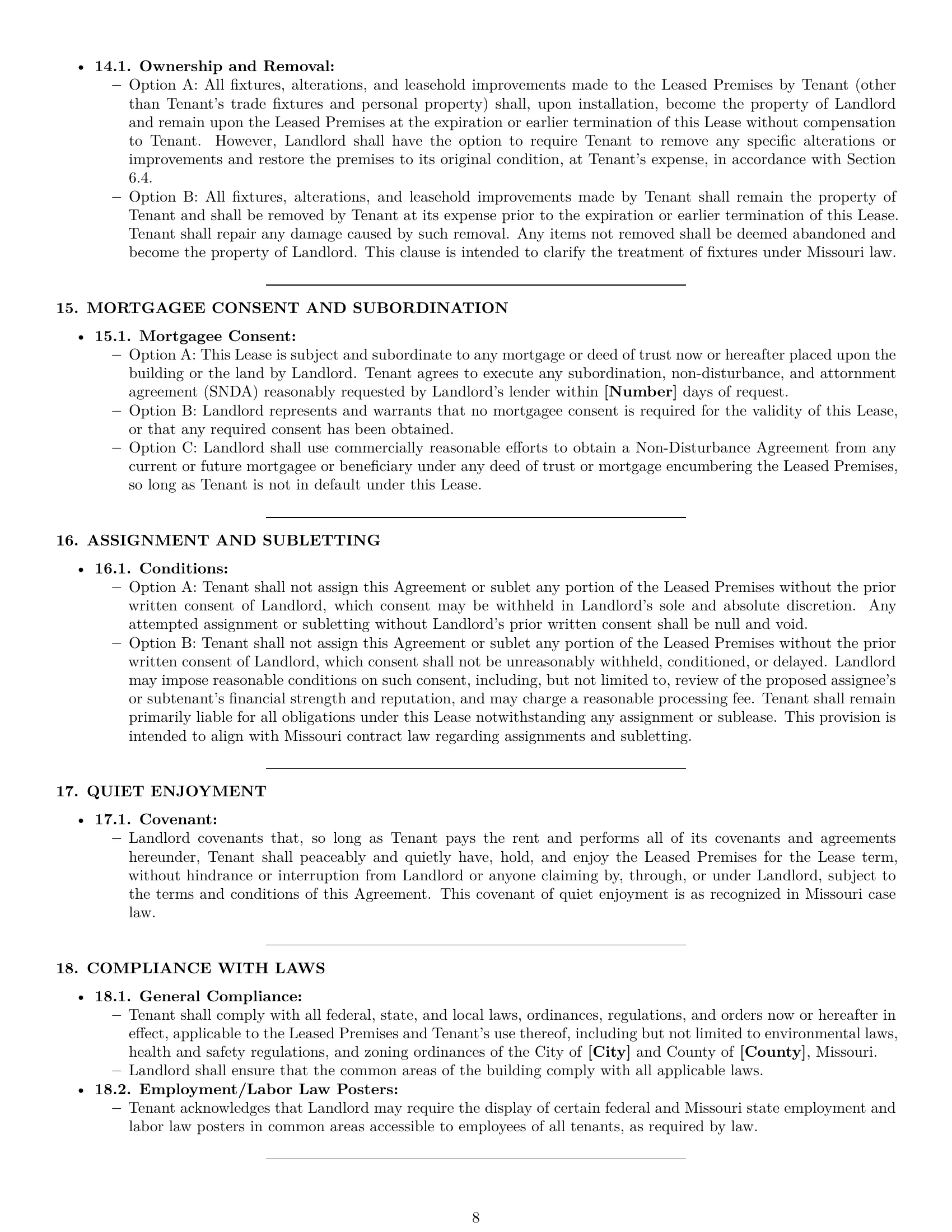 Preview page 8 of Pro Missouri office lease agreement template