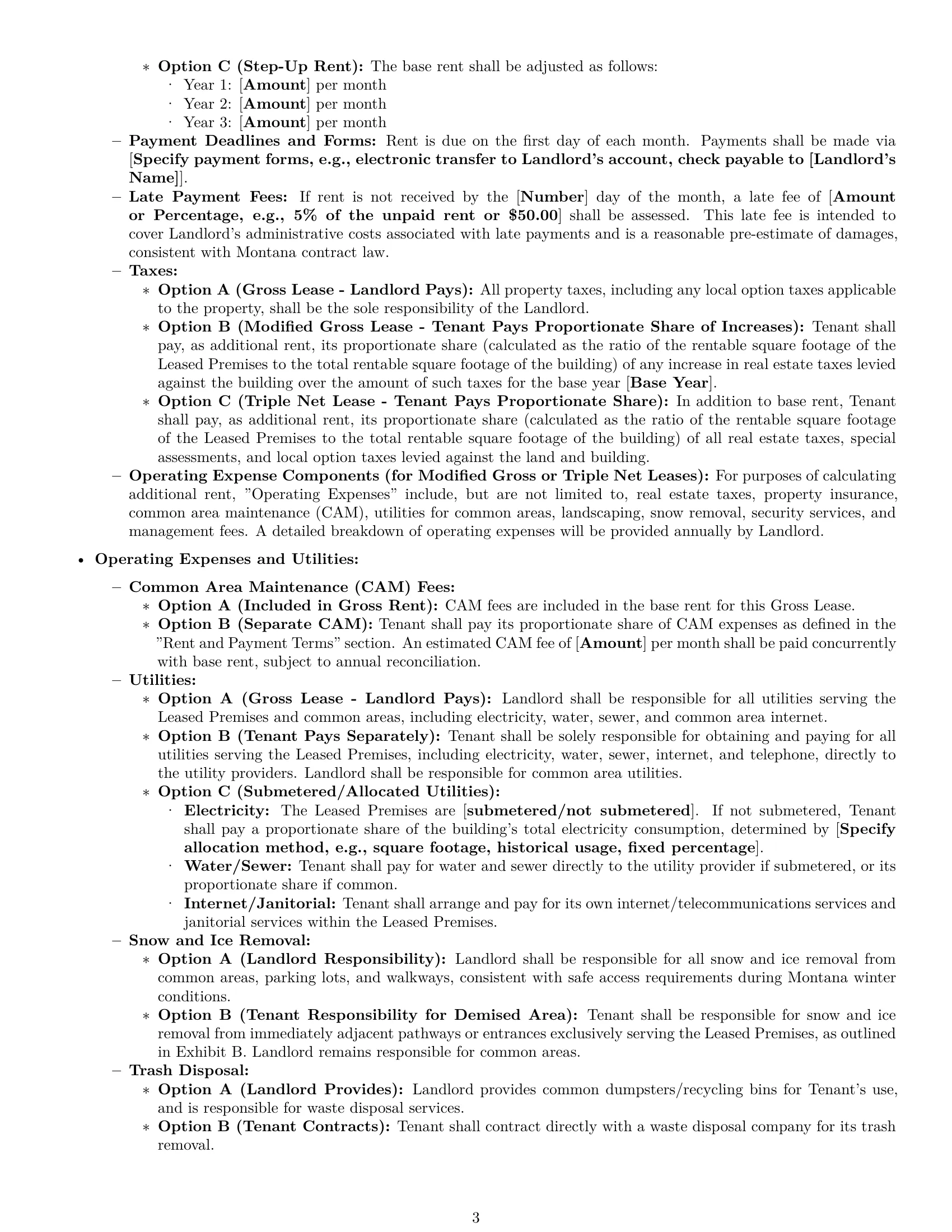 Preview page 3 of Pro Montana office lease agreement template