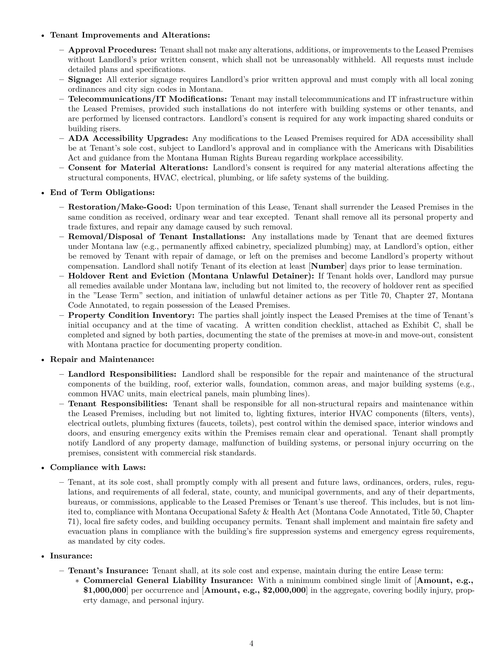 Preview page 4 of Pro Montana office lease agreement template