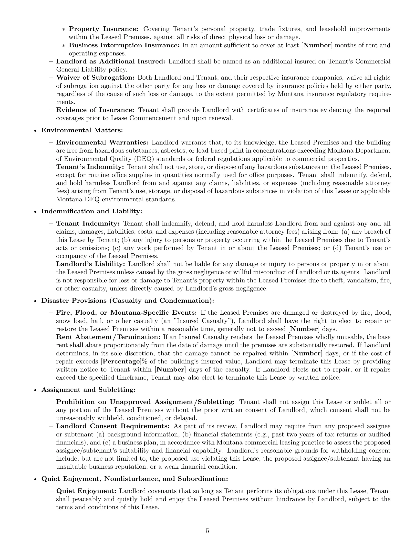 Preview page 5 of Pro Montana office lease agreement template