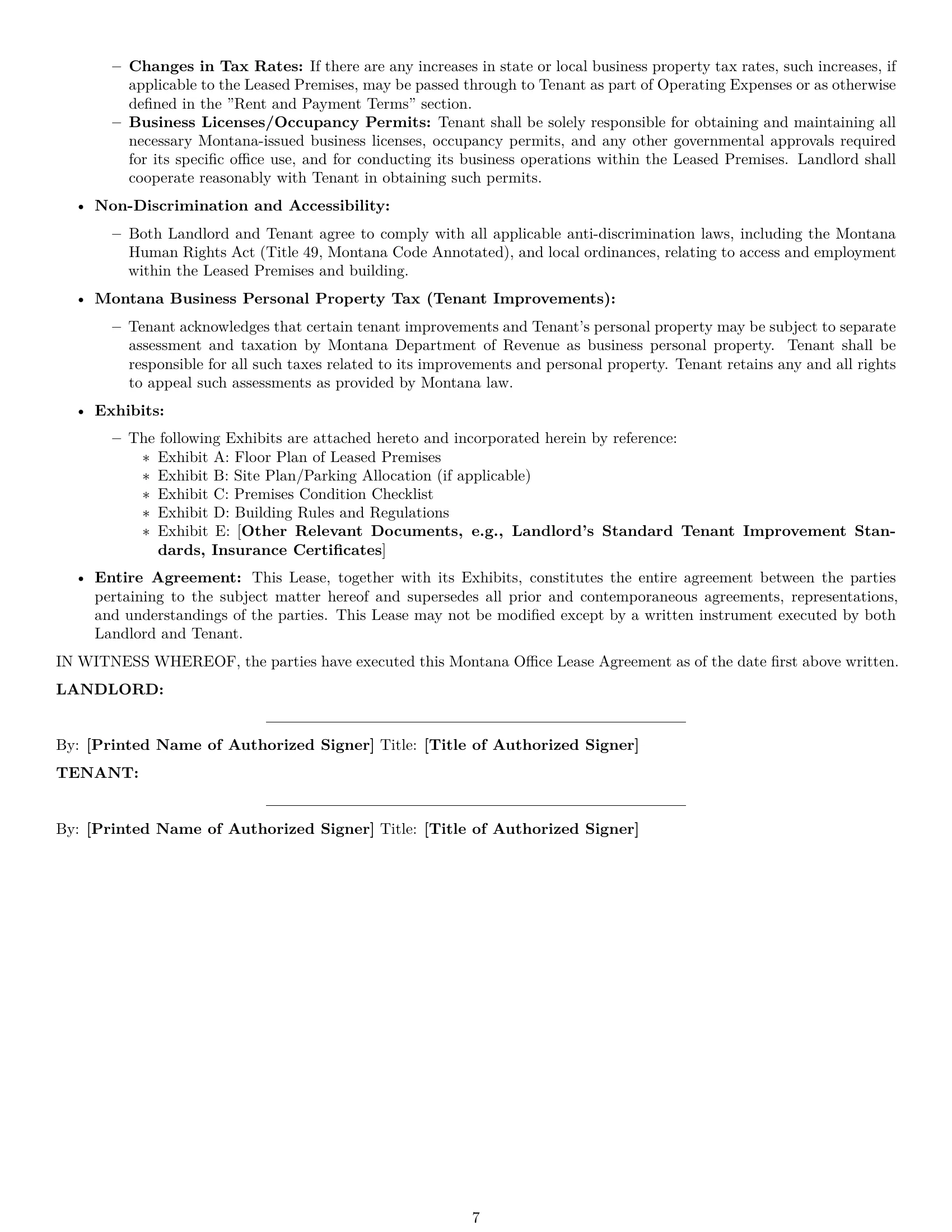 Preview page 7 of Pro Montana office lease agreement template