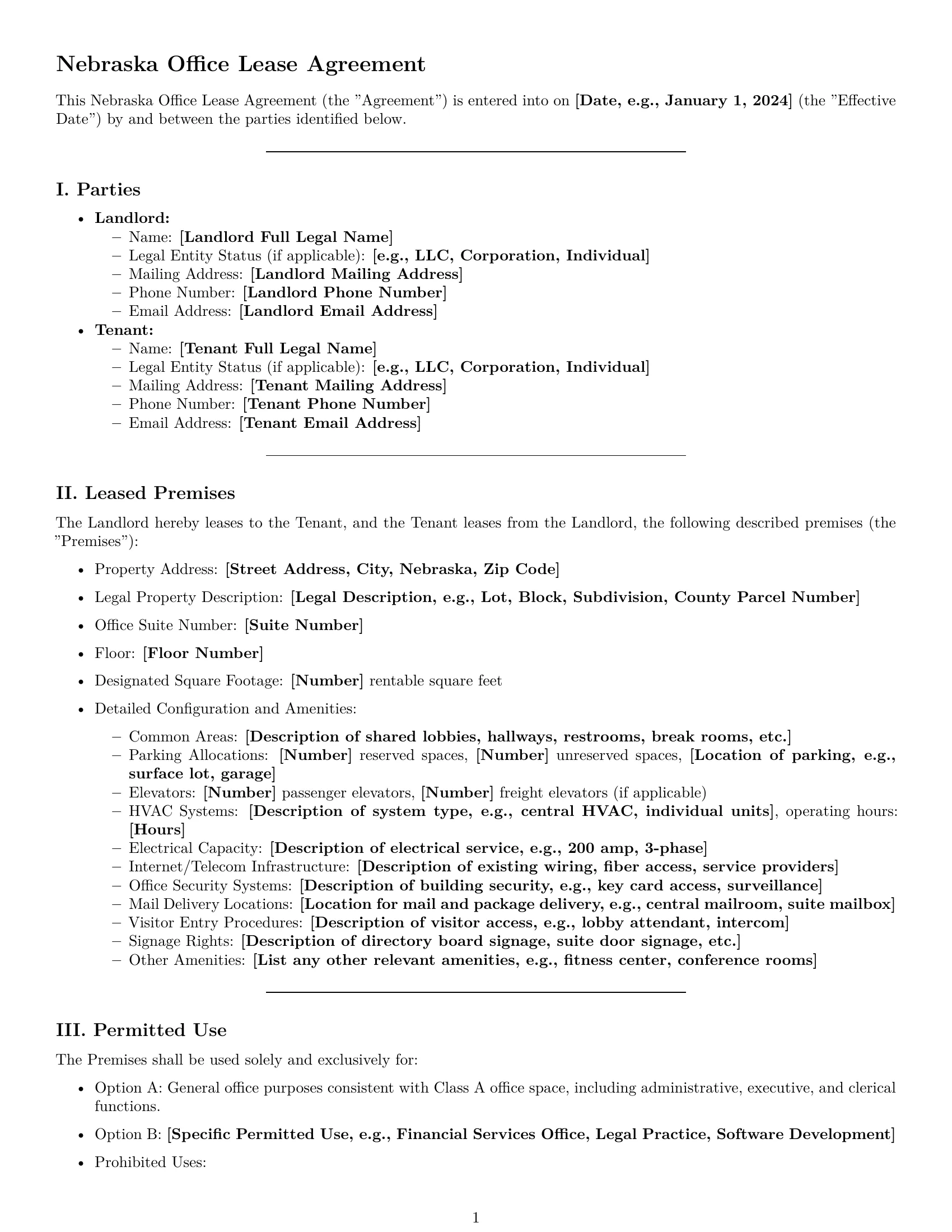 Preview page 1 of Pro Nebraska office lease agreement template