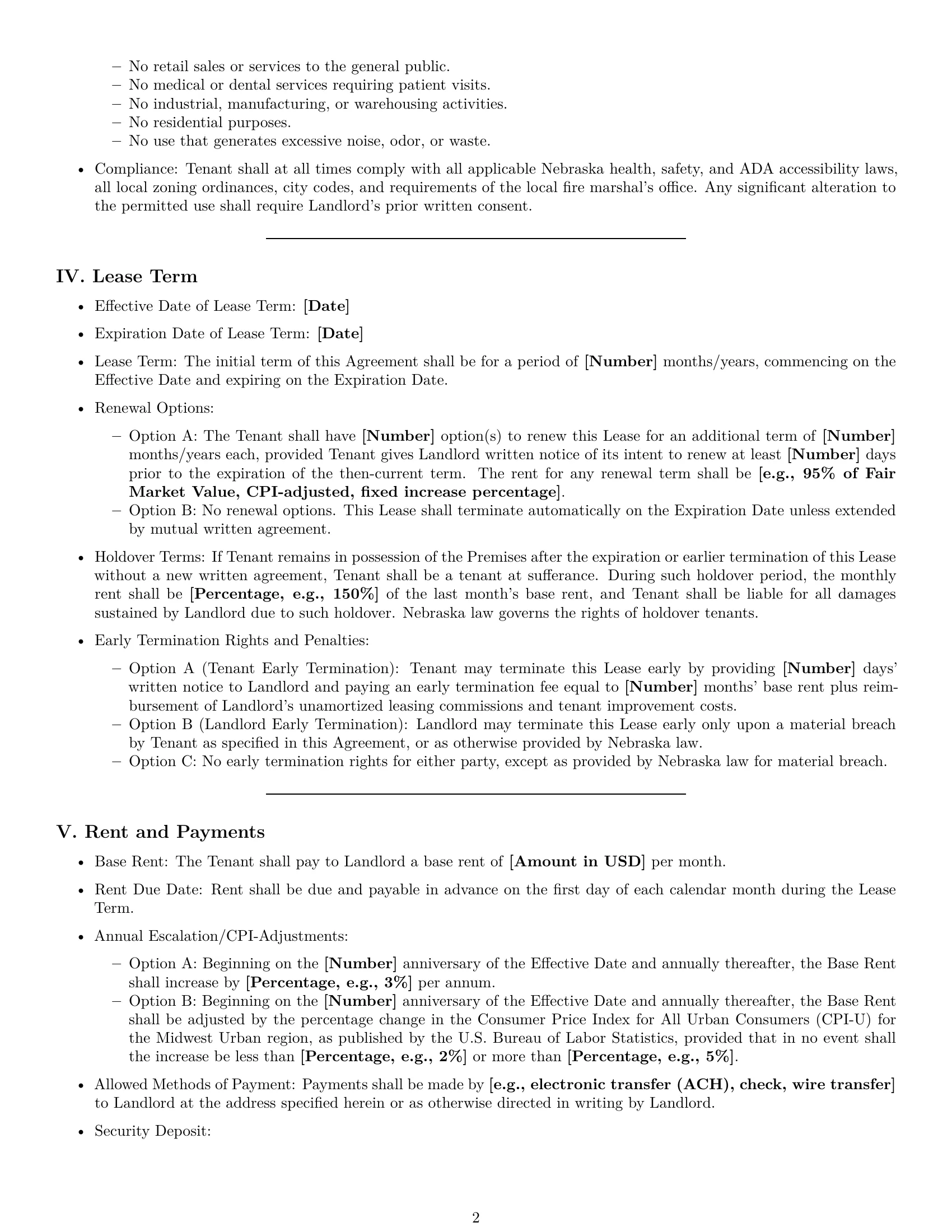 Preview page 2 of Pro Nebraska office lease agreement template