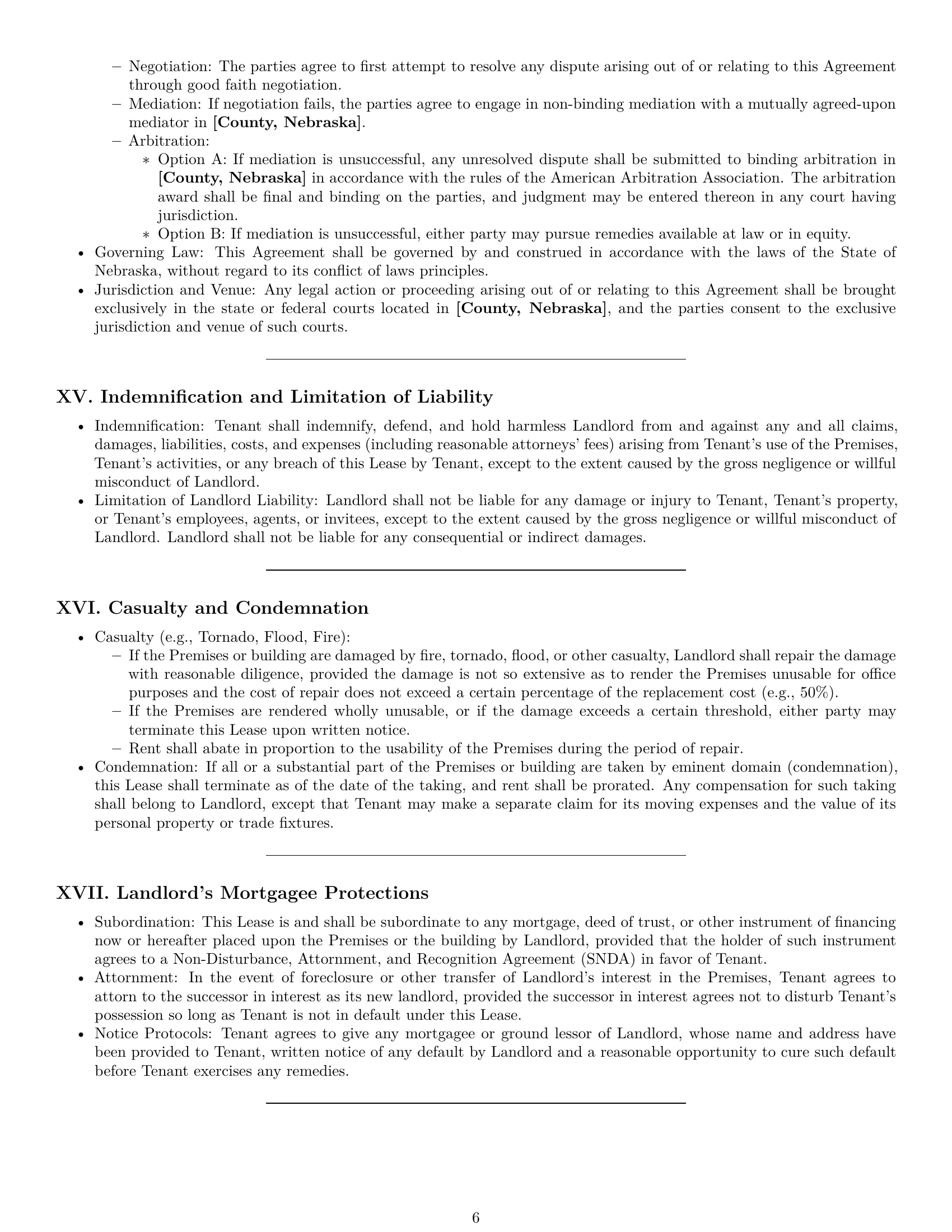 Preview page 6 of Pro Nebraska office lease agreement template