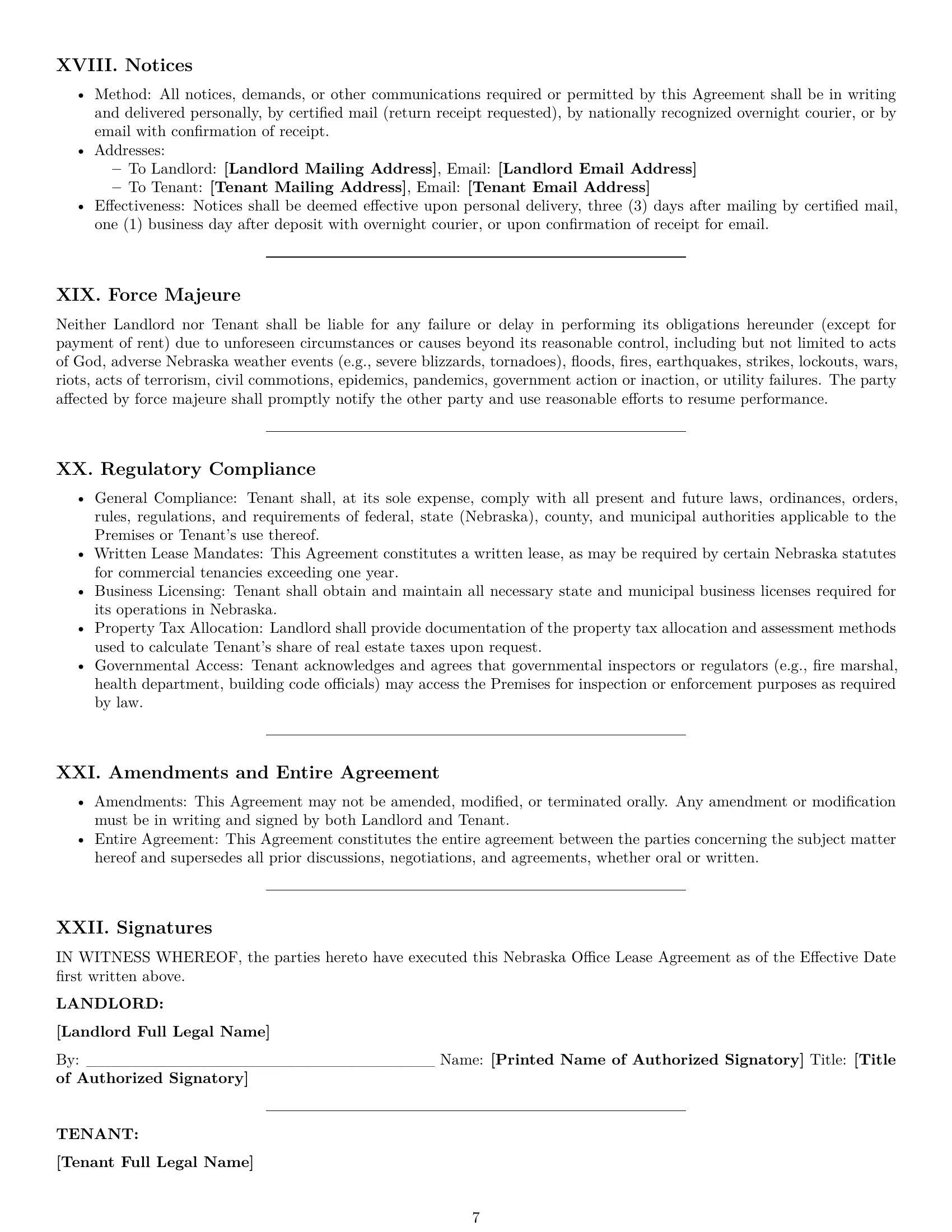 Preview page 7 of Pro Nebraska office lease agreement template