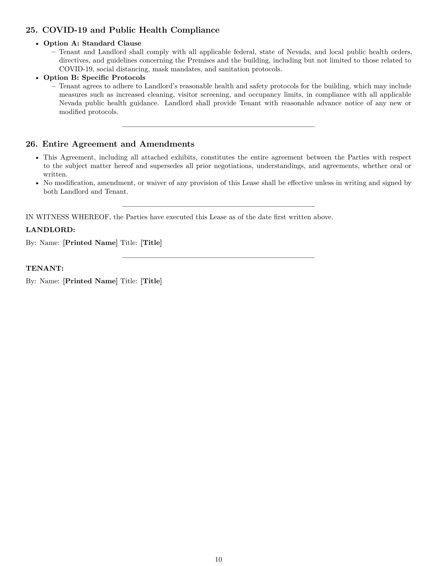 Preview page 10 of Pro Nevada office lease agreement template