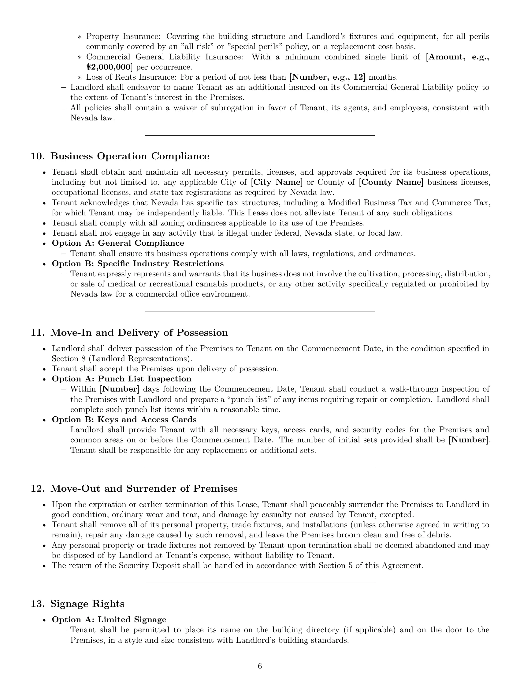 Preview page 6 of Pro Nevada office lease agreement template