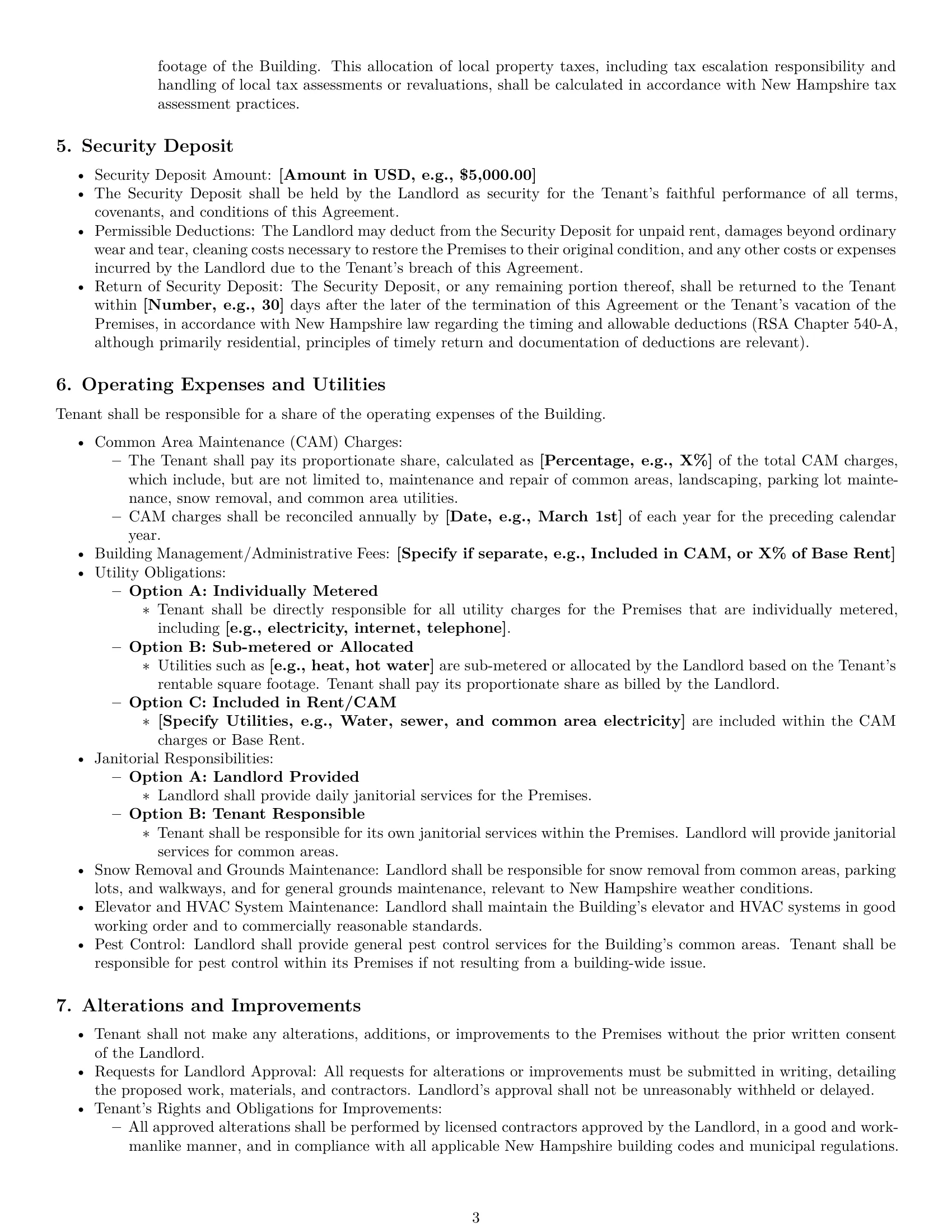 Preview page 3 of Pro New Hampshire office lease agreement template