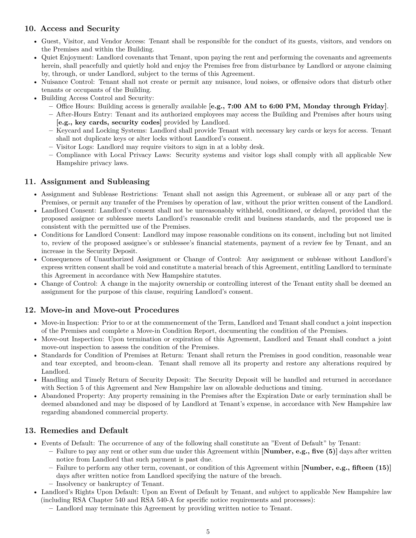 Preview page 5 of Pro New Hampshire office lease agreement template