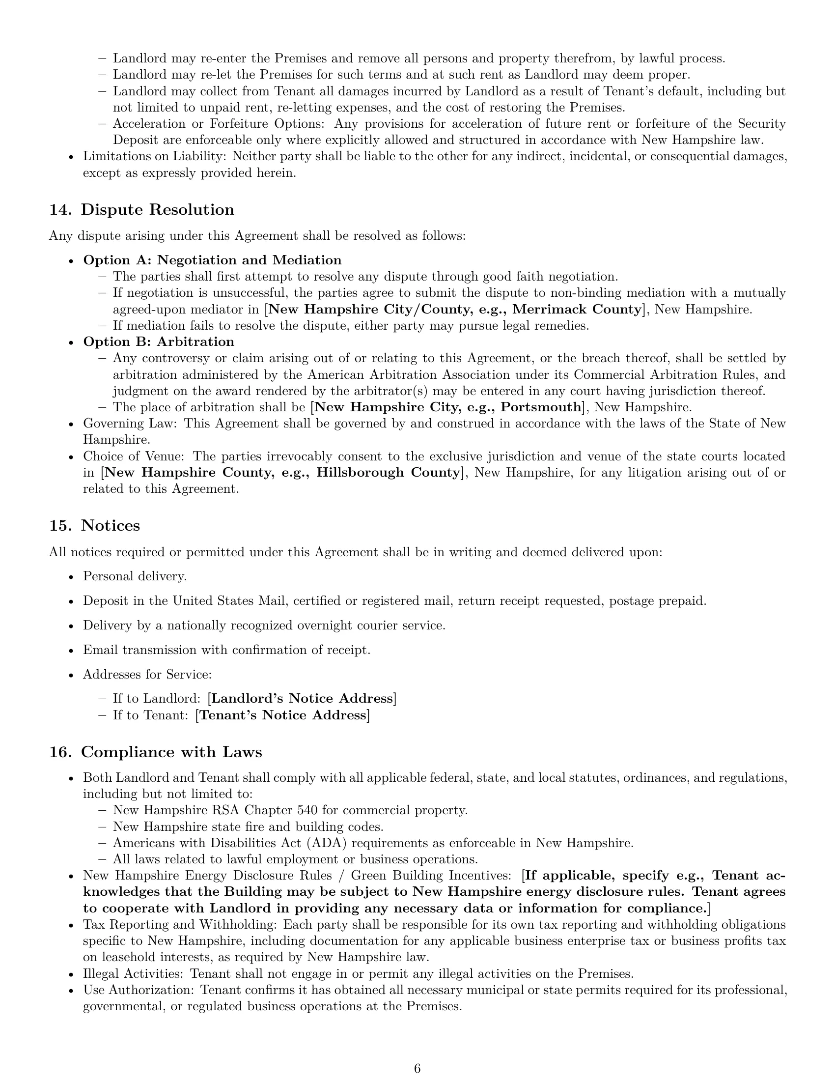 Preview page 6 of Pro New Hampshire office lease agreement template
