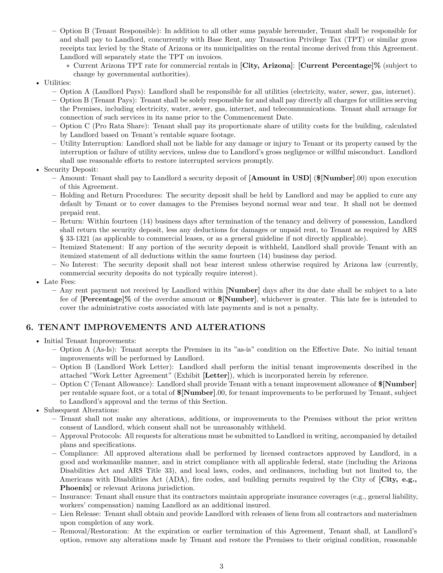 Preview page 3 of Pro Arizona office lease agreement template