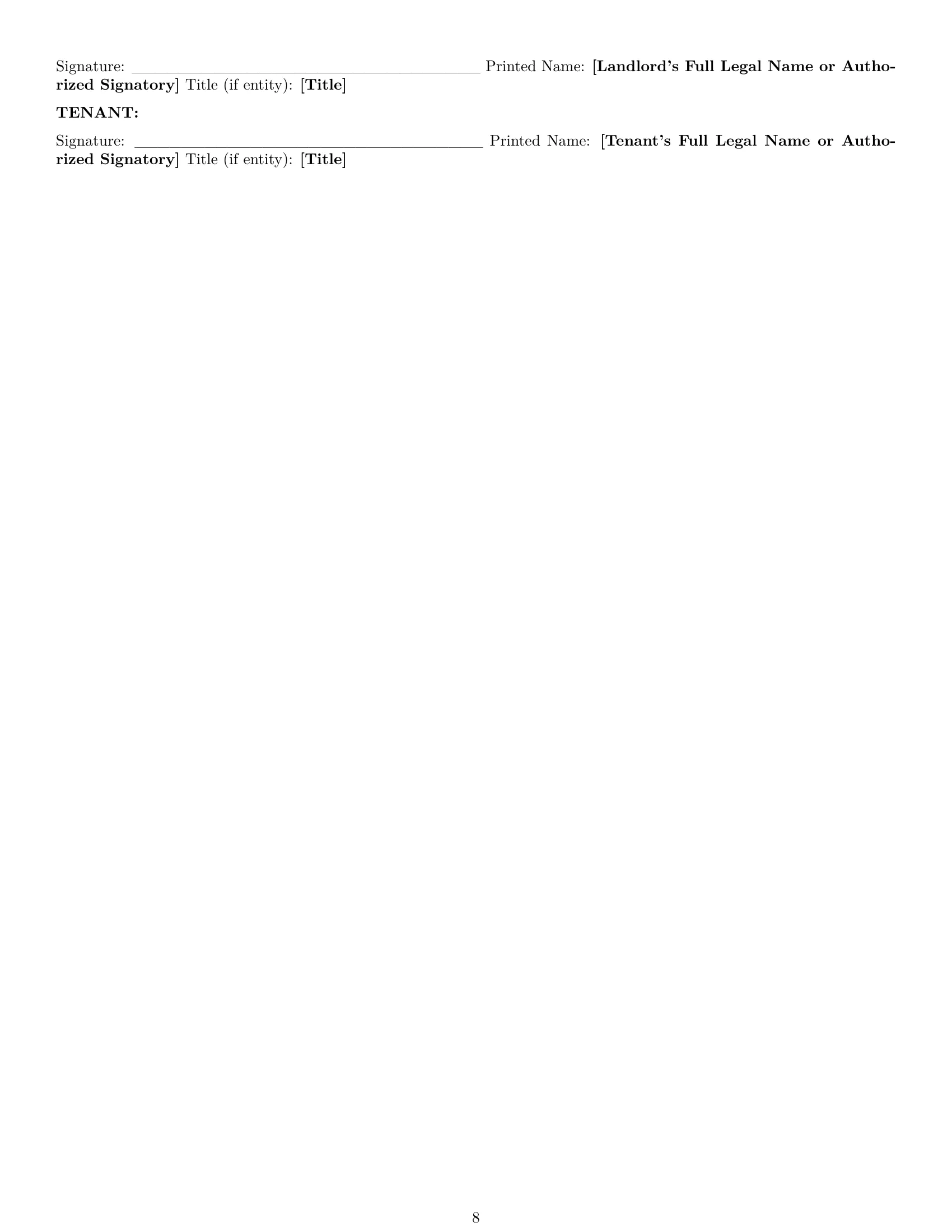 Preview page 8 of Pro Arizona office lease agreement template