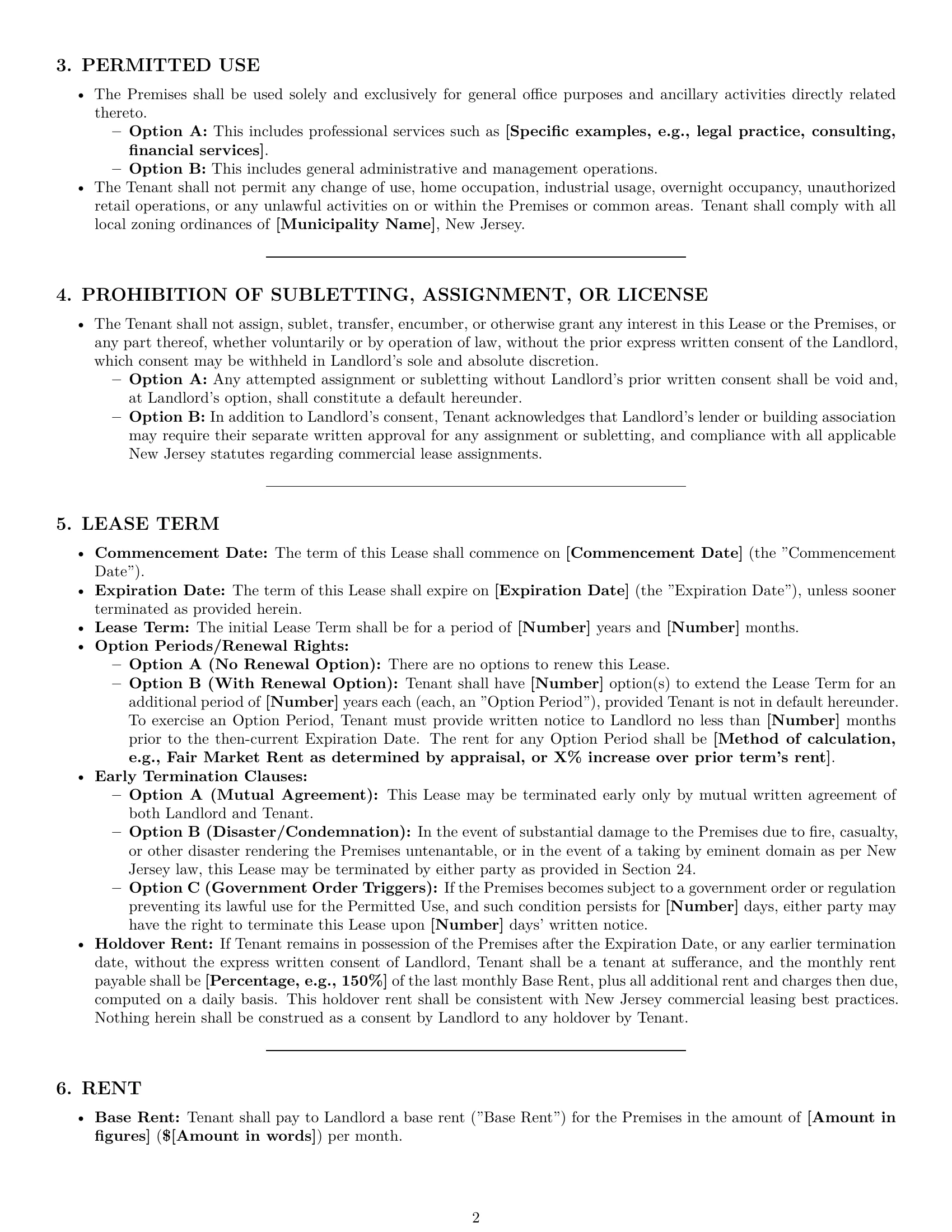 Preview page 2 of Pro New Jersey office lease agreement template
