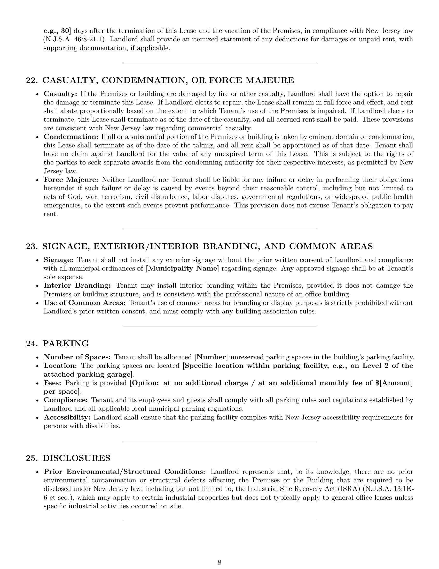 Preview page 8 of Pro New Jersey office lease agreement template