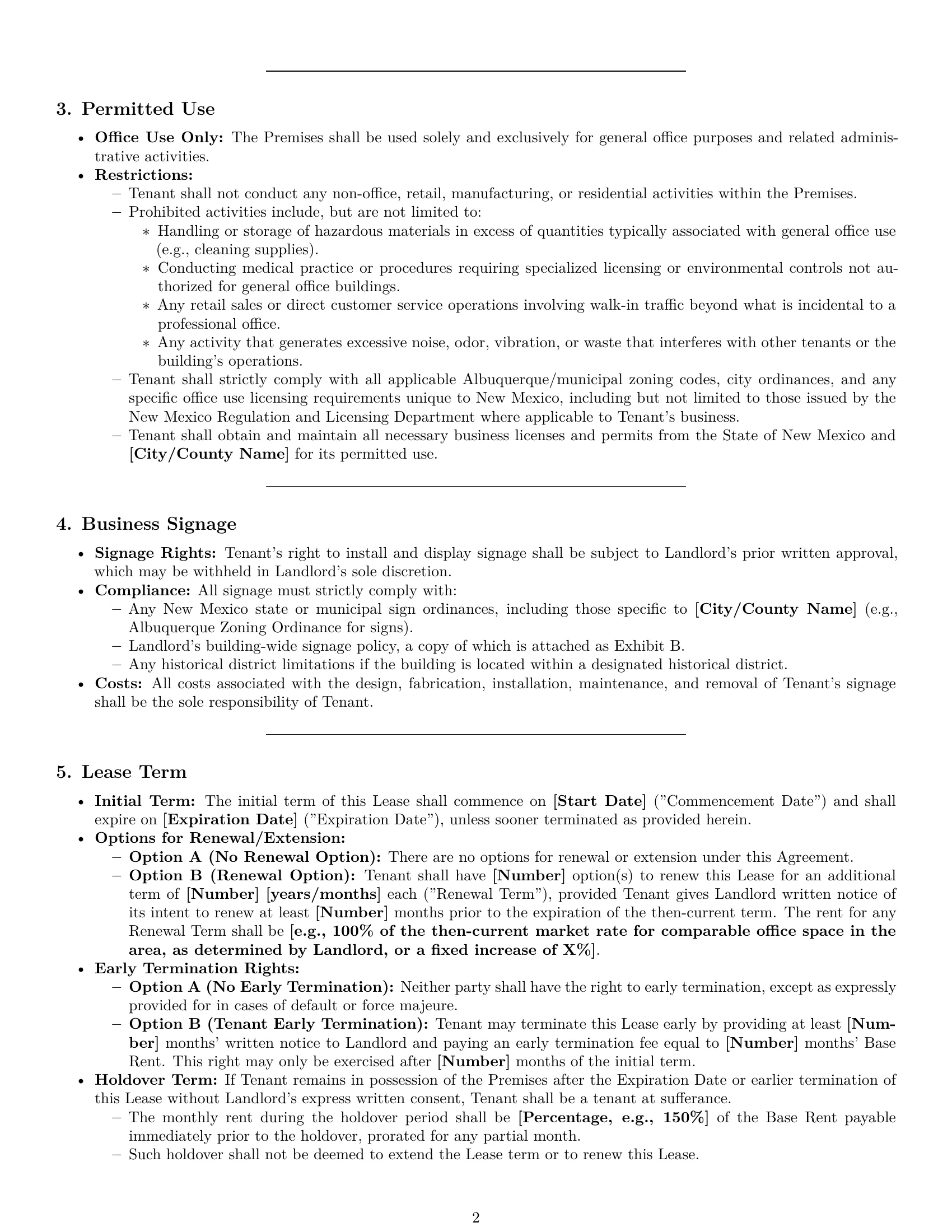 Preview page 2 of Pro New Mexico office lease agreement template