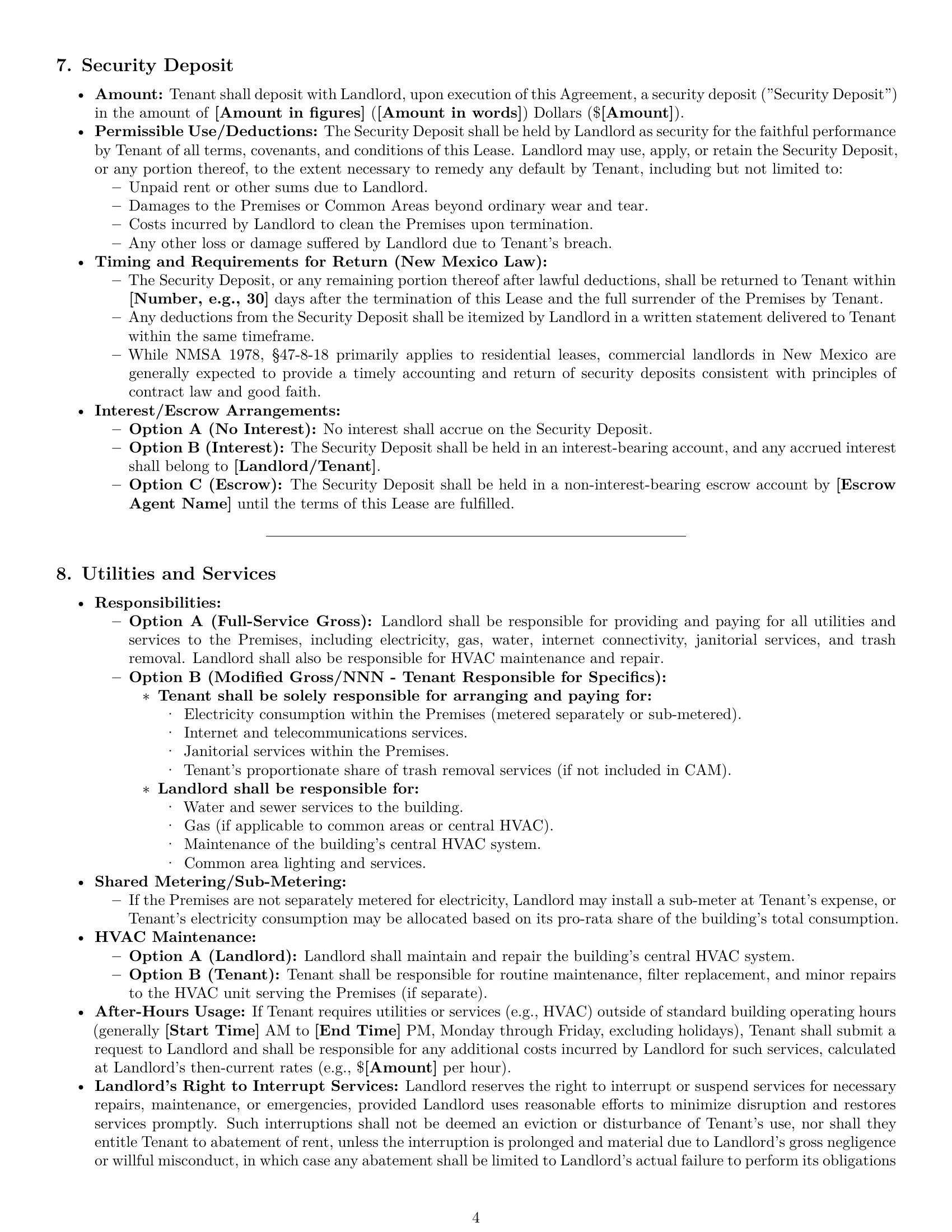 Preview page 4 of Pro New Mexico office lease agreement template