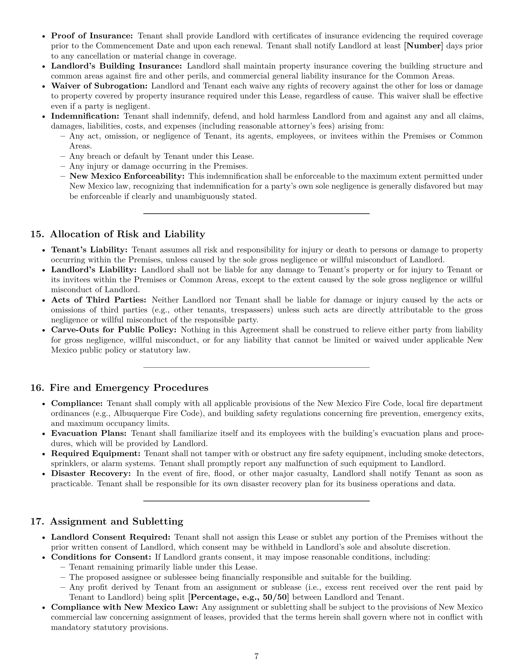 Preview page 7 of Pro New Mexico office lease agreement template