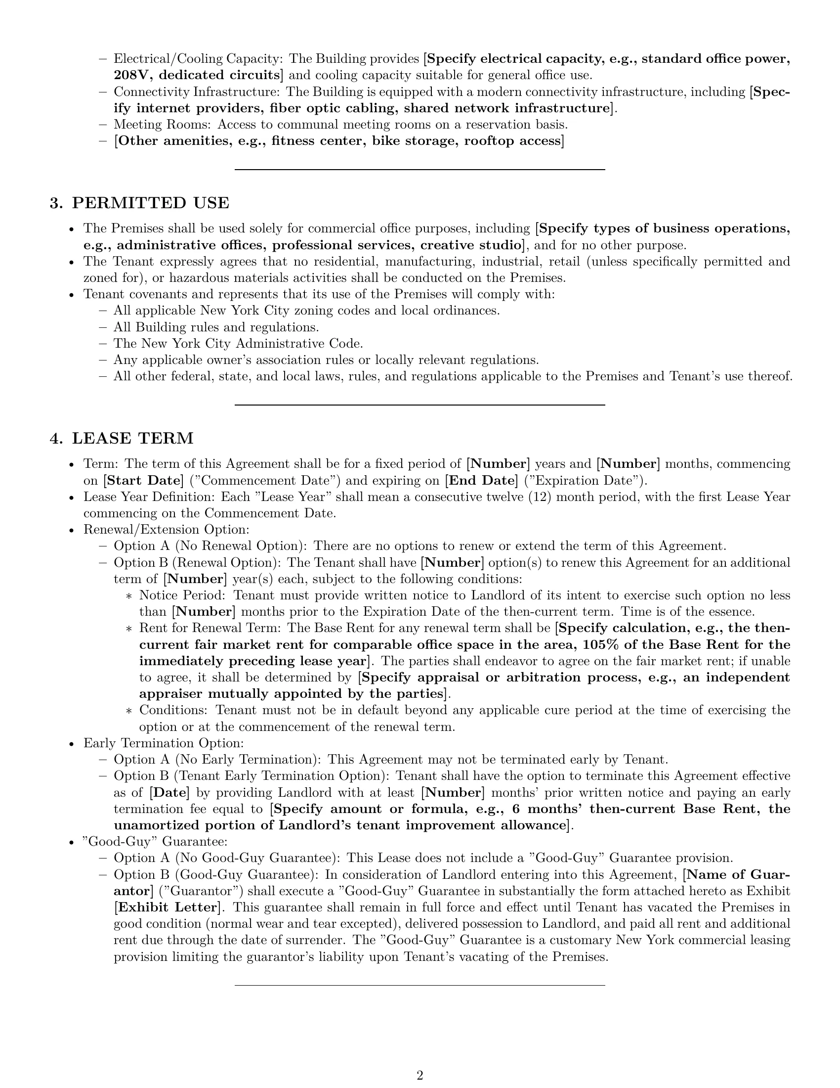 Preview page 2 of Pro New York office lease agreement template