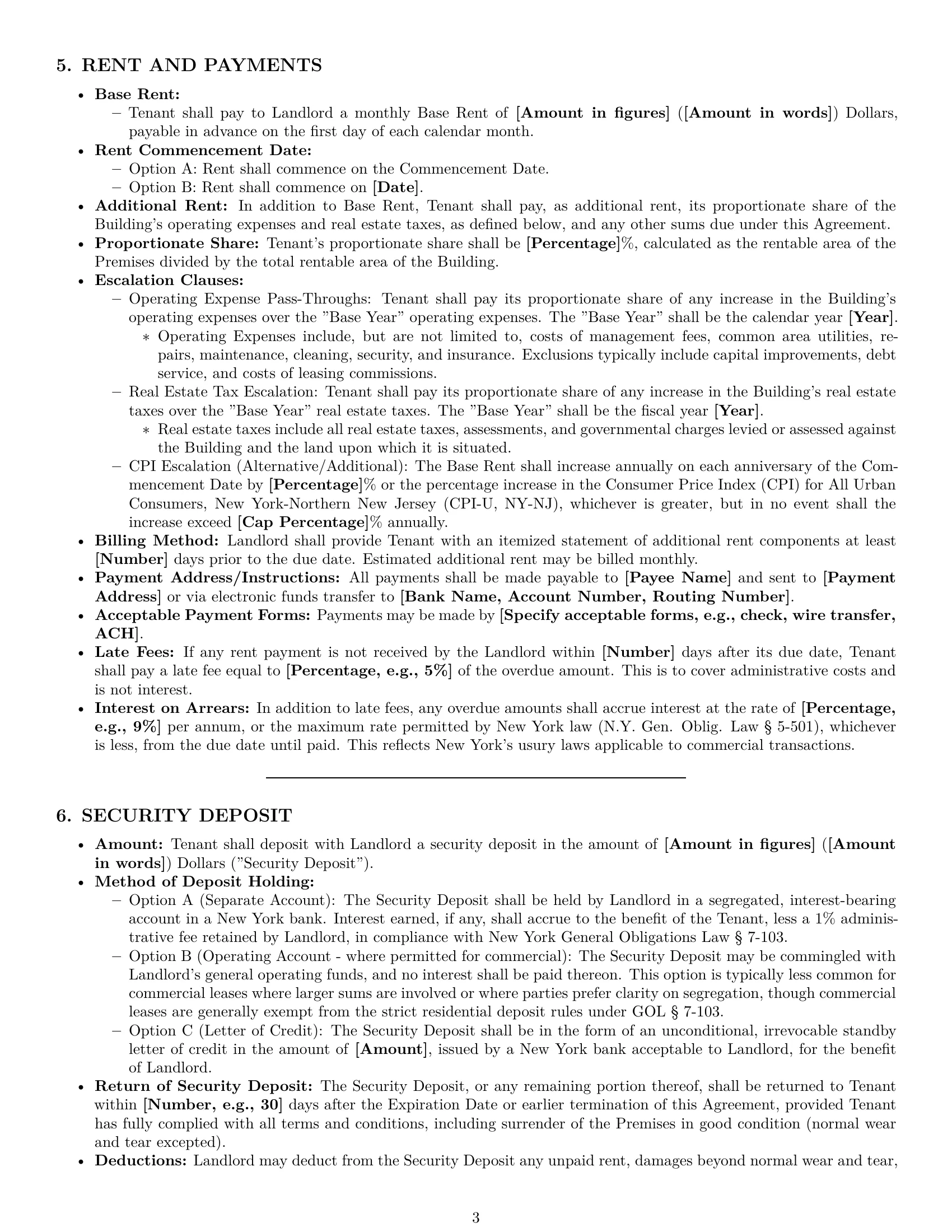 Preview page 3 of Pro New York office lease agreement template