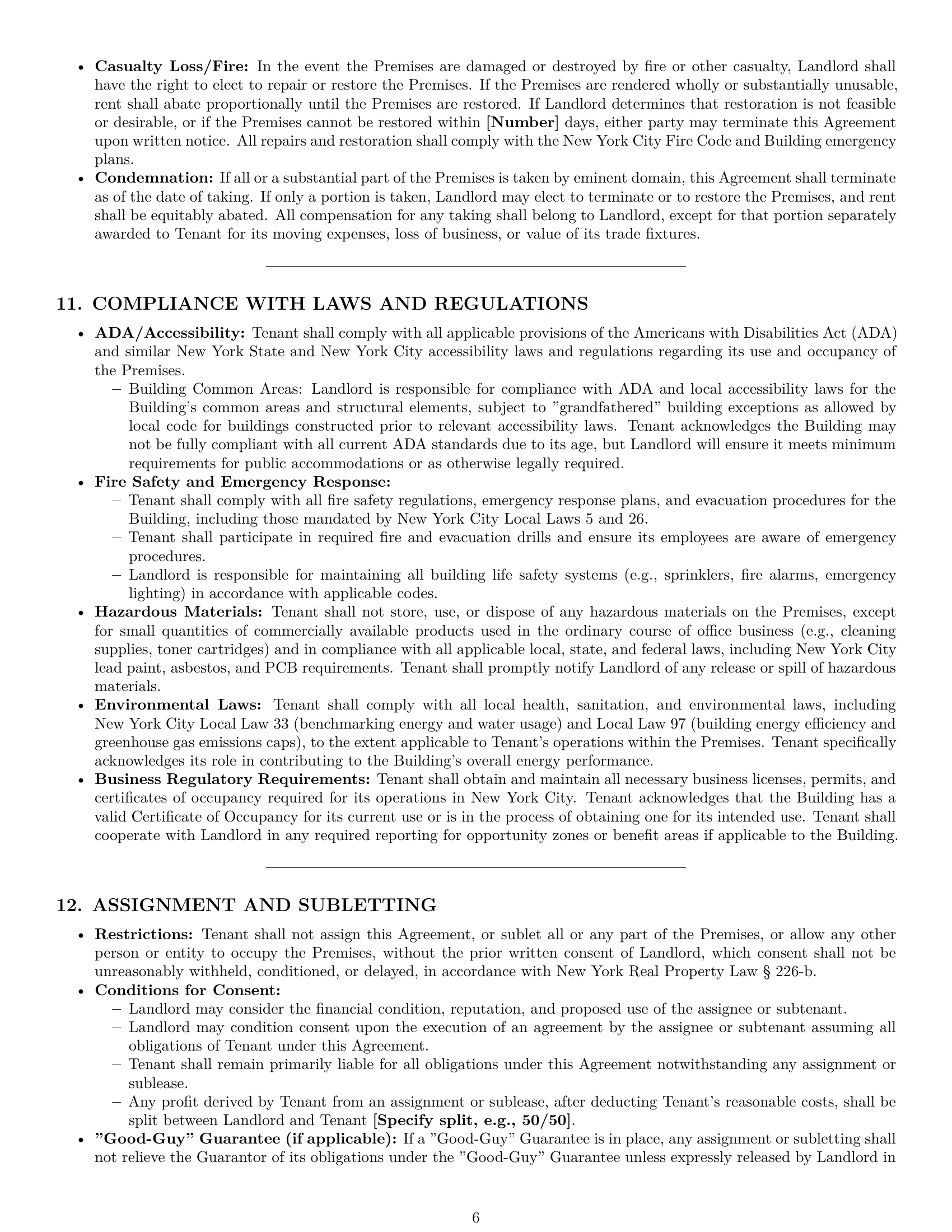 Preview page 6 of Pro New York office lease agreement template