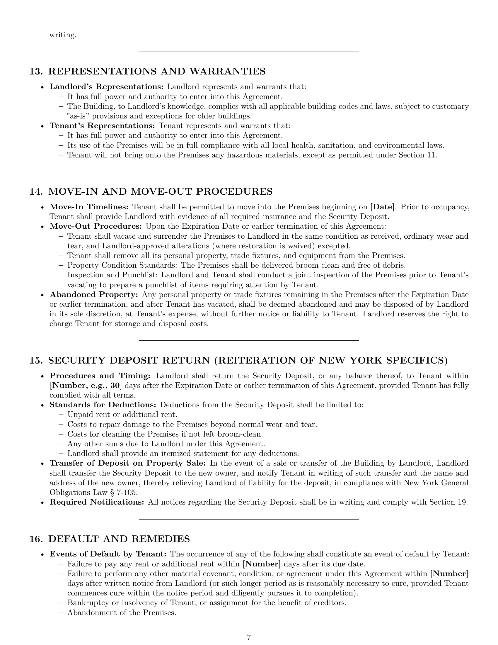 Preview page 7 of Pro New York office lease agreement template