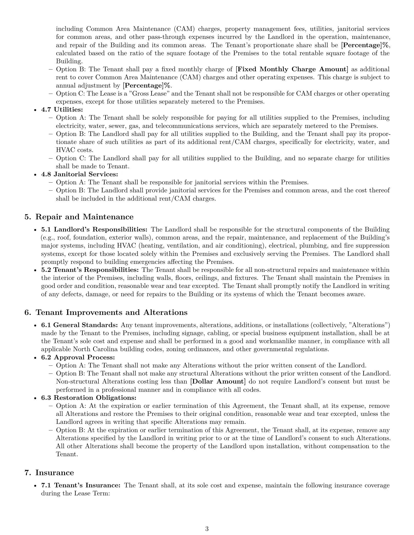 Preview page 3 of Pro North Carolina office lease agreement template
