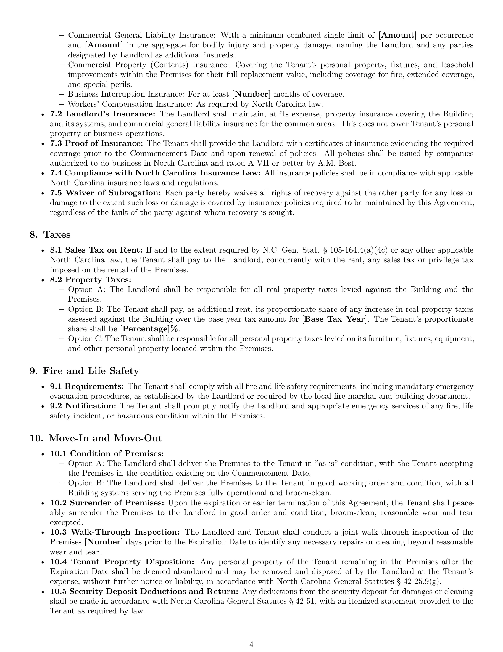 Preview page 4 of Pro North Carolina office lease agreement template