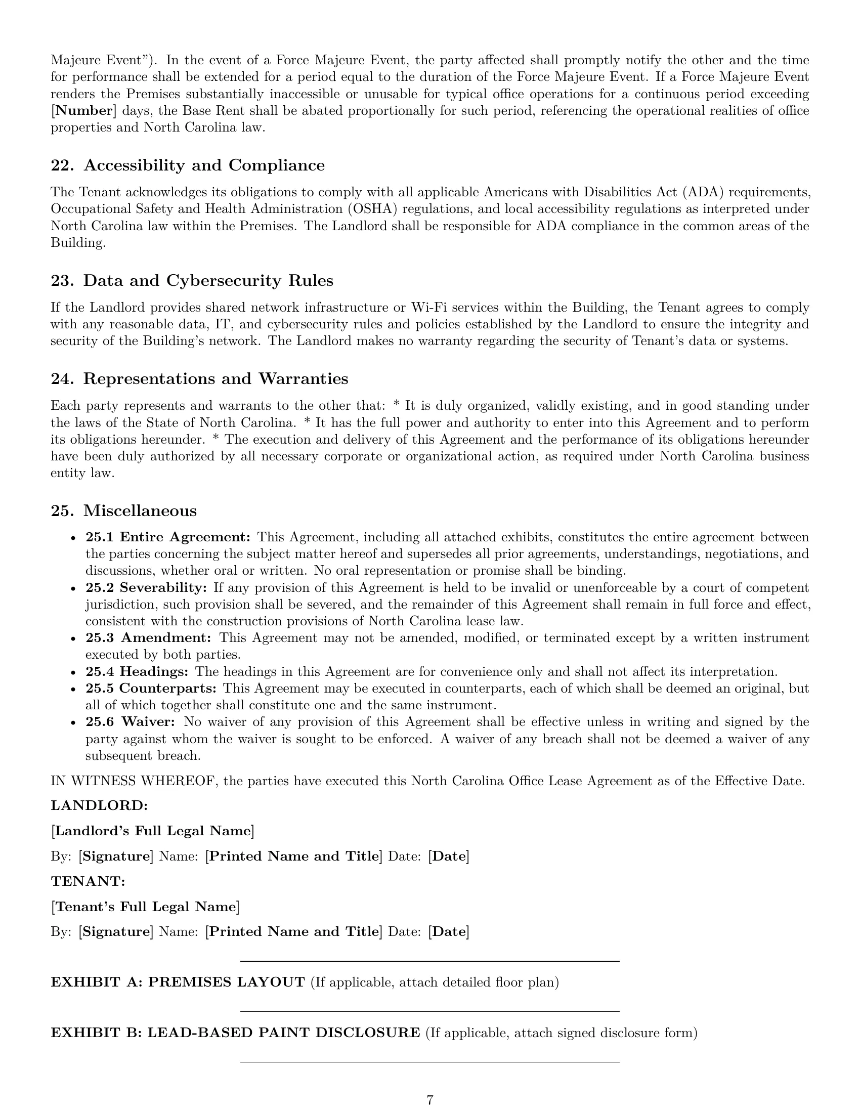 Preview page 7 of Pro North Carolina office lease agreement template