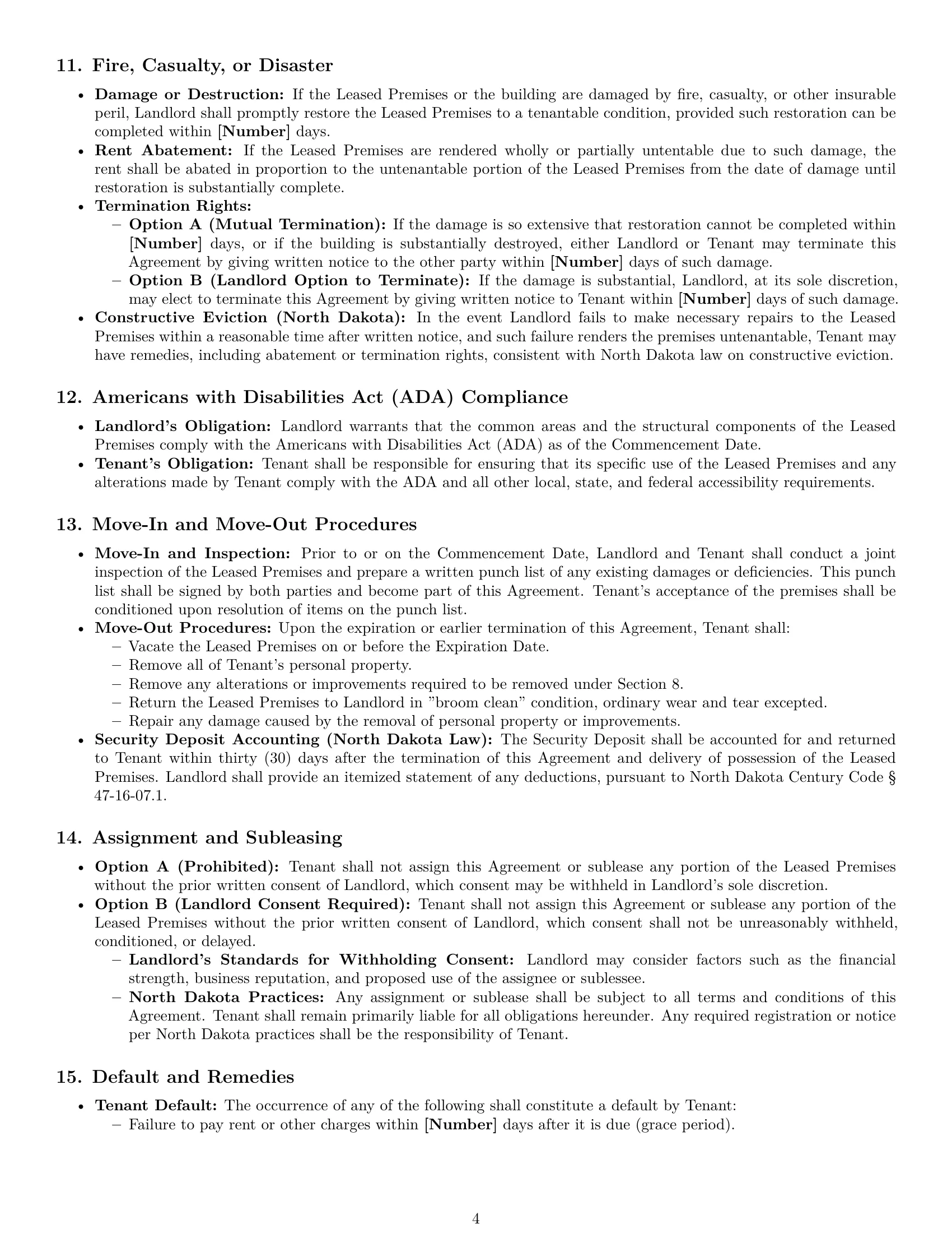 Preview page 4 of Pro North Dakota office lease agreement template