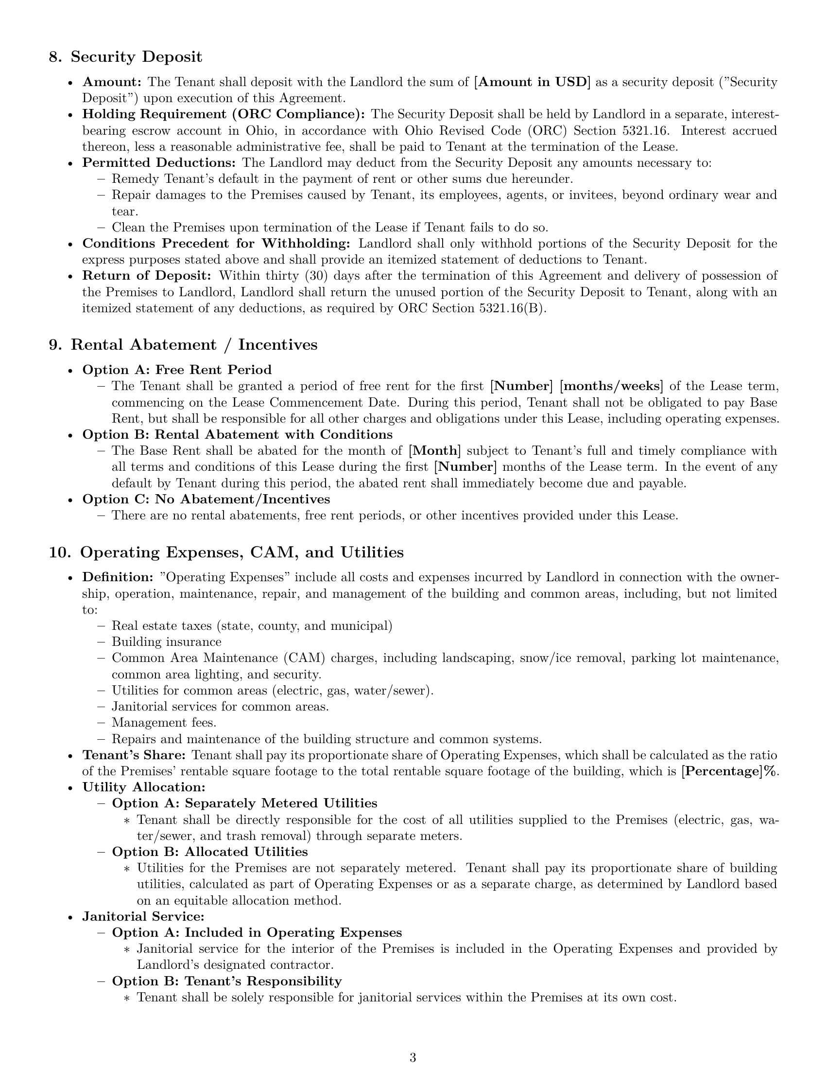 Preview page 3 of Pro Ohio office lease agreement template