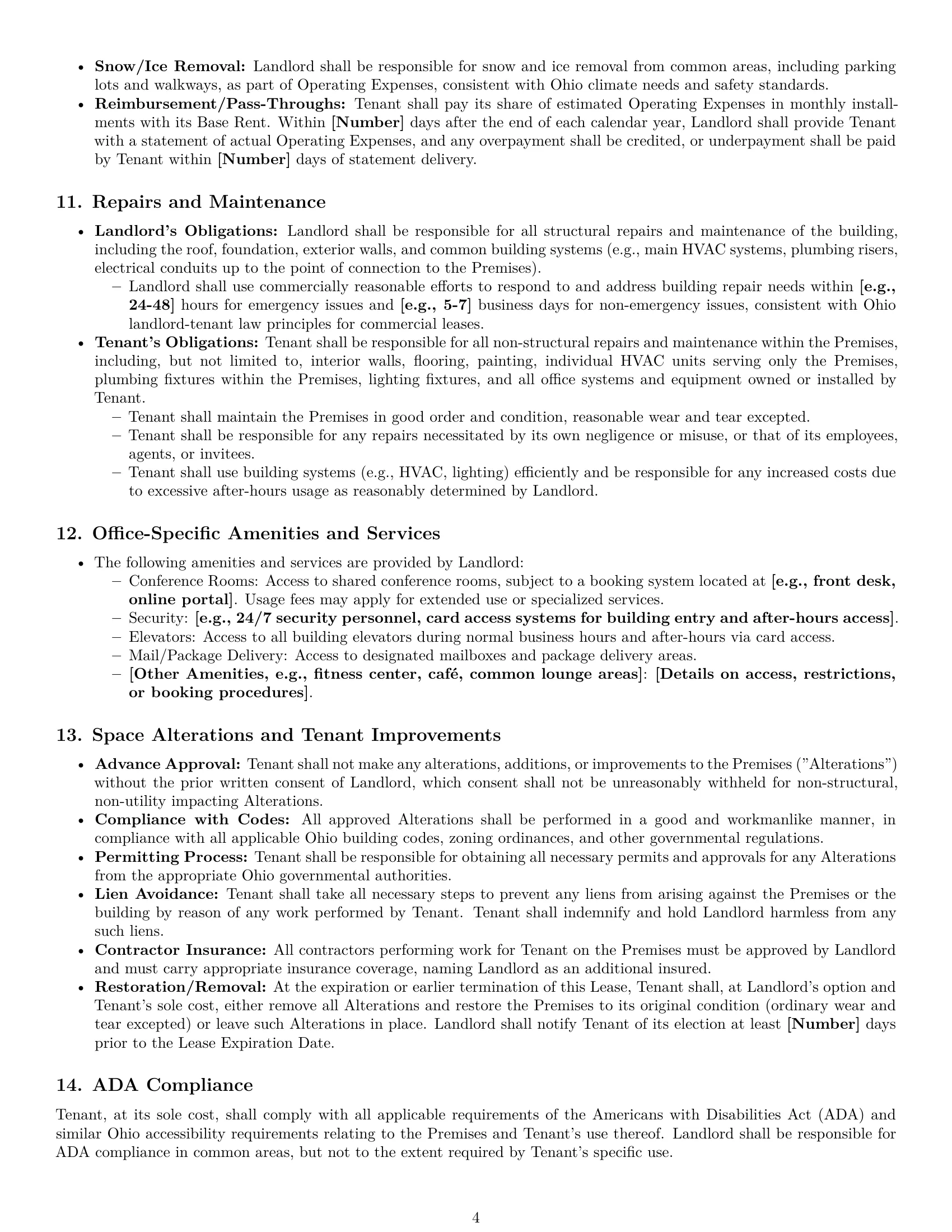 Preview page 4 of Pro Ohio office lease agreement template