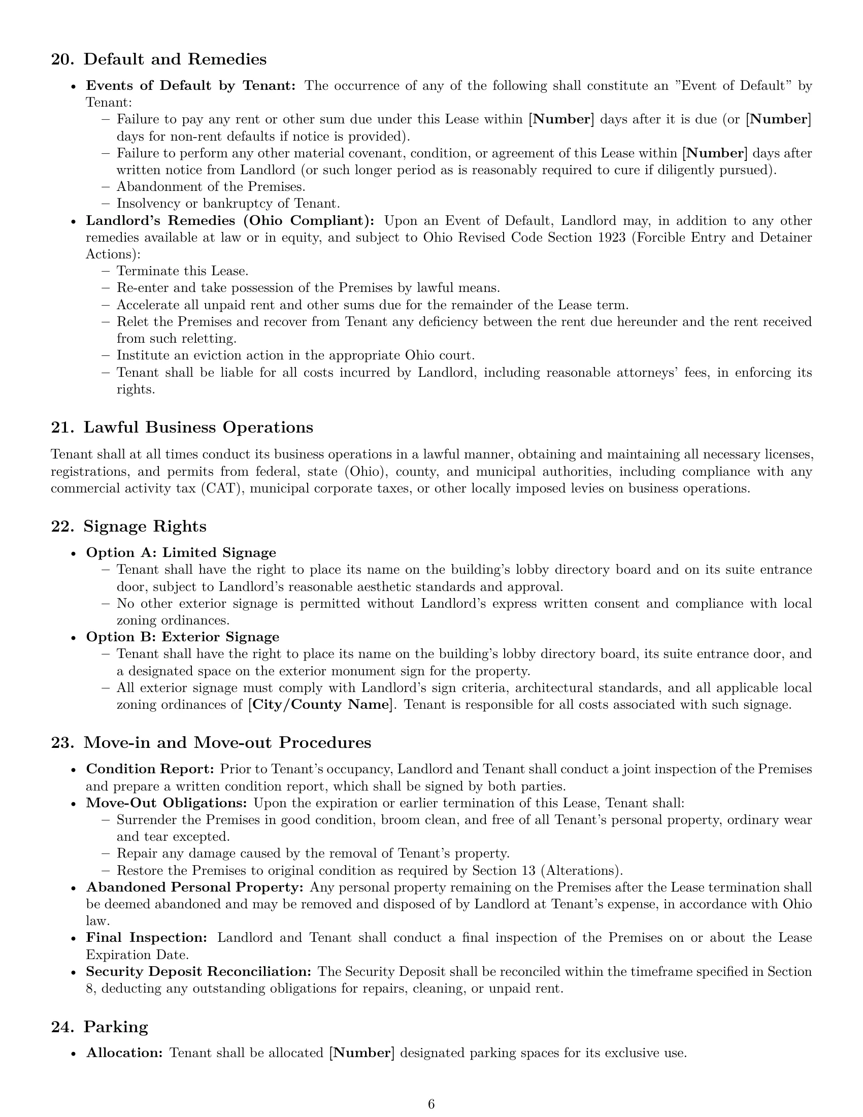 Preview page 6 of Pro Ohio office lease agreement template