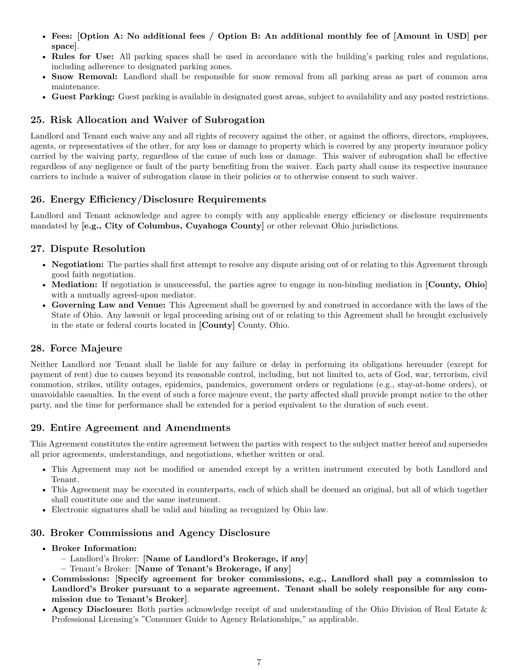 Preview page 7 of Pro Ohio office lease agreement template