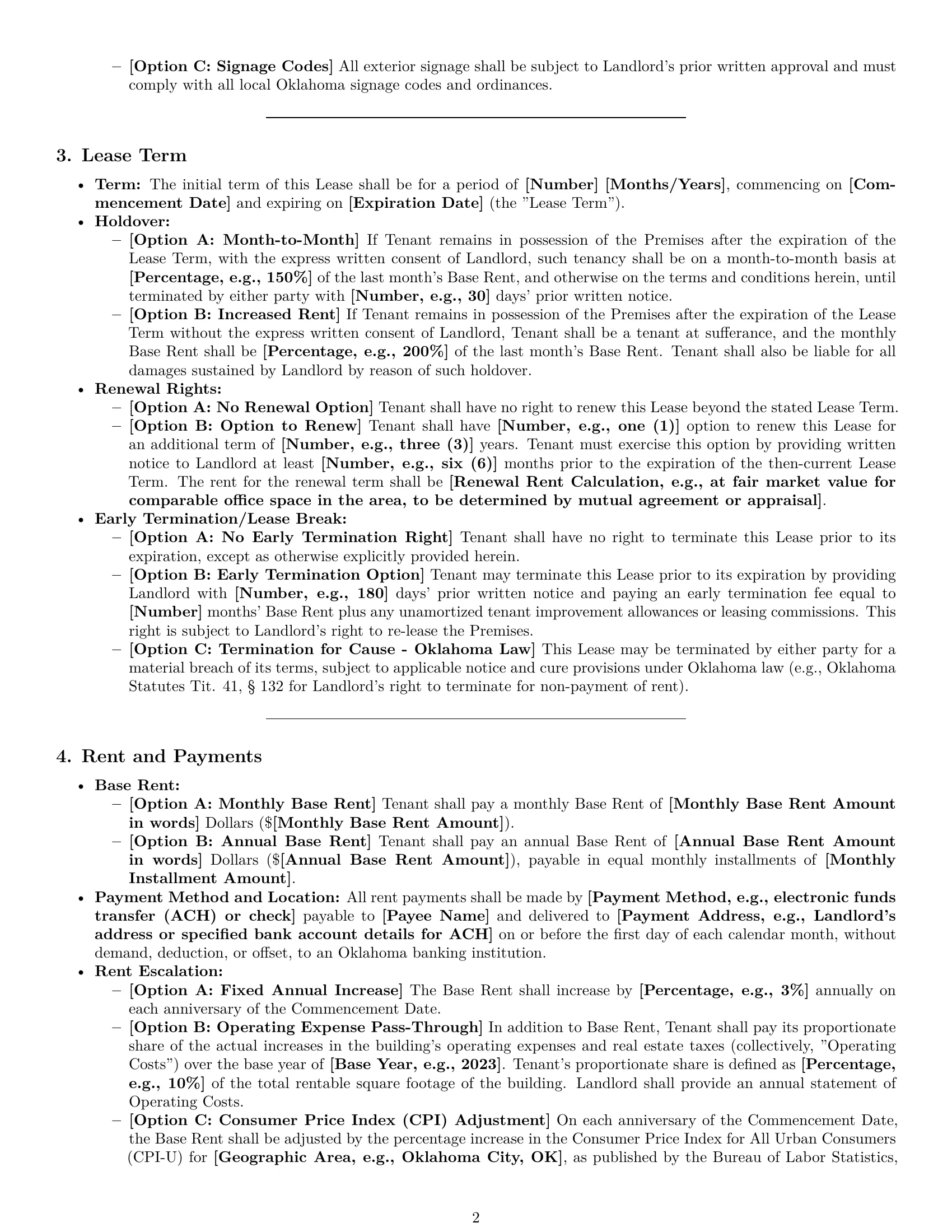 Preview page 2 of Pro Oklahoma office lease agreement template