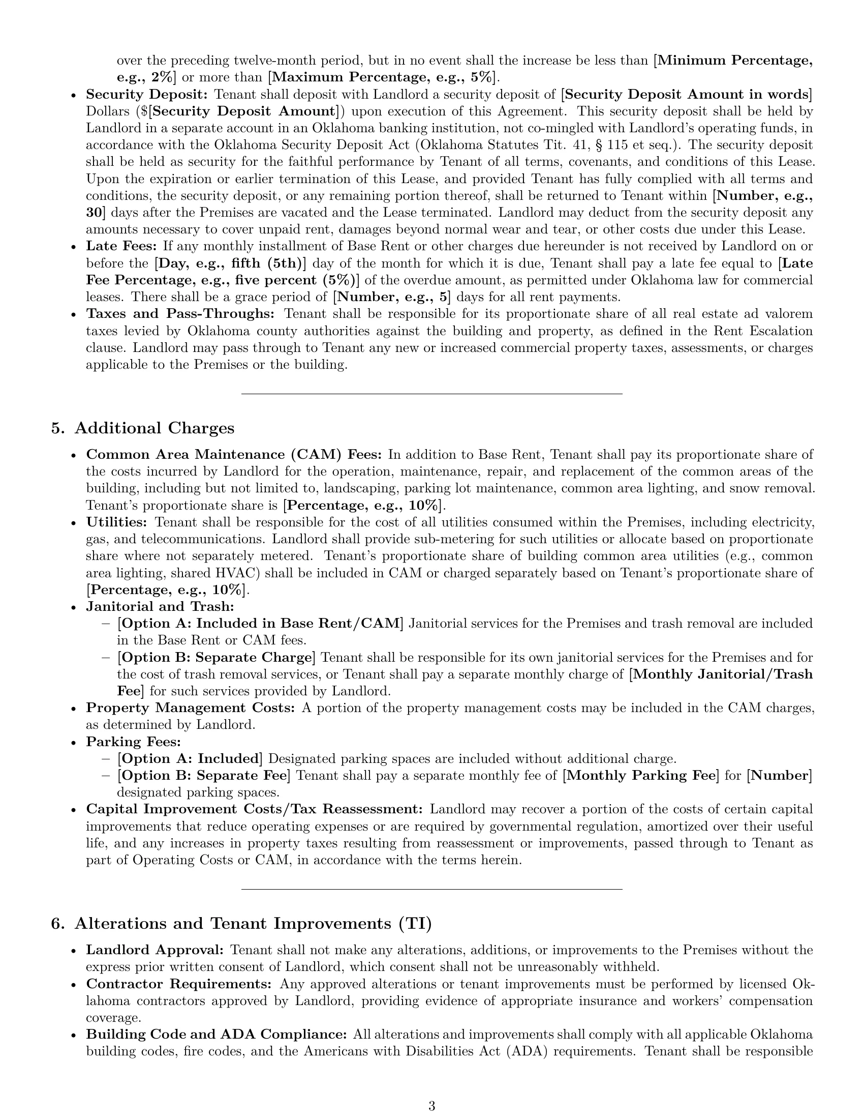 Preview page 3 of Pro Oklahoma office lease agreement template