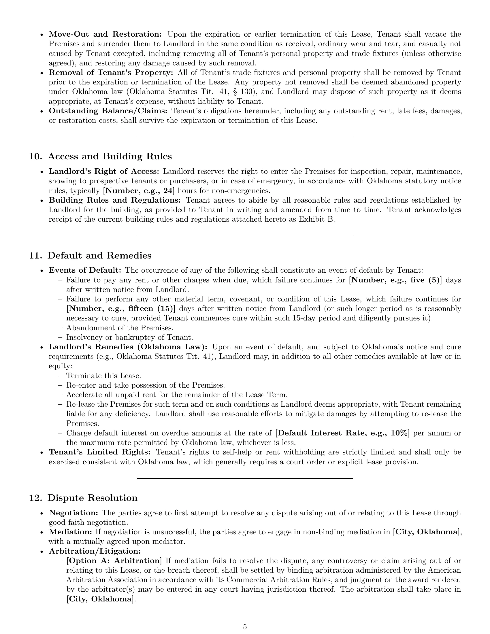 Preview page 5 of Pro Oklahoma office lease agreement template
