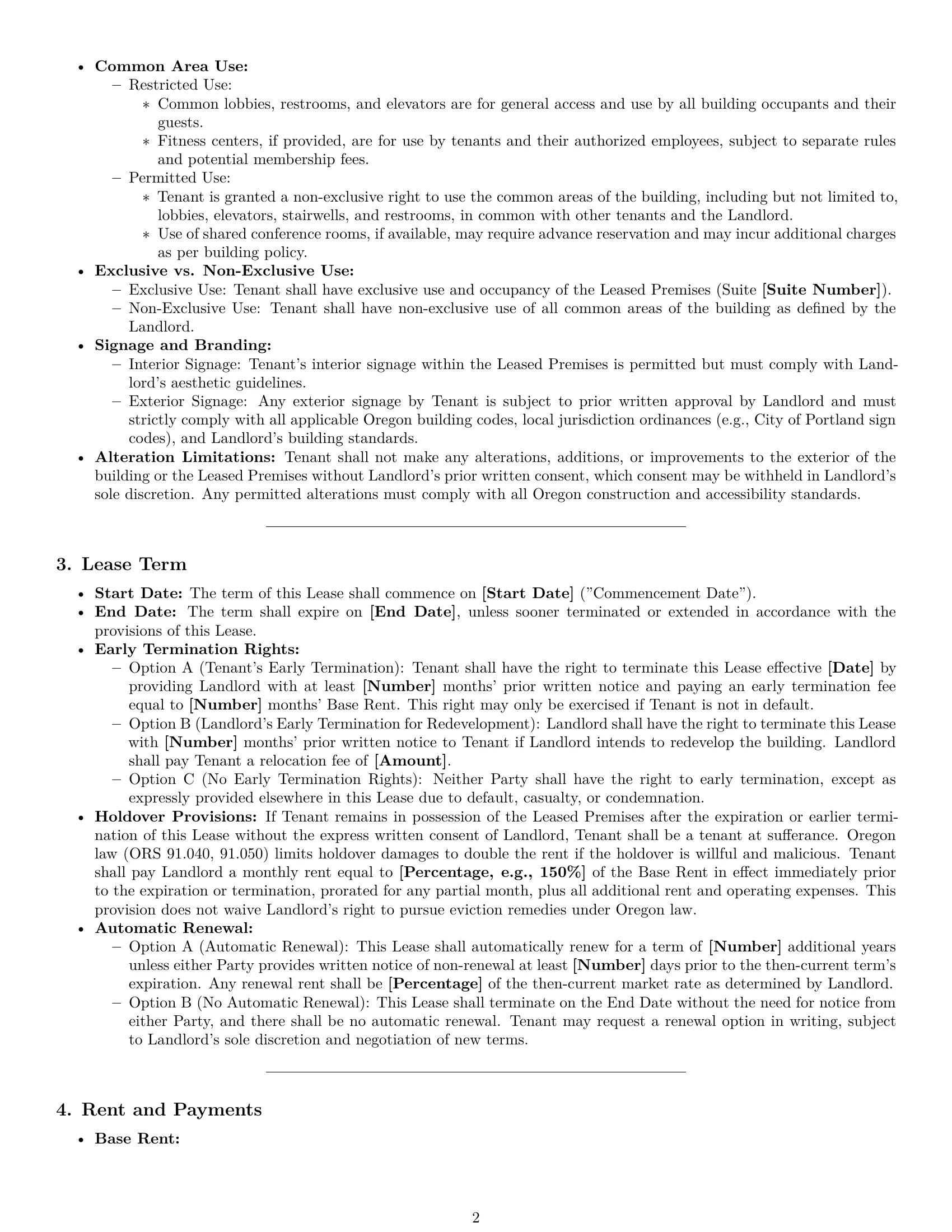Preview page 2 of Pro Oregon office lease agreement template