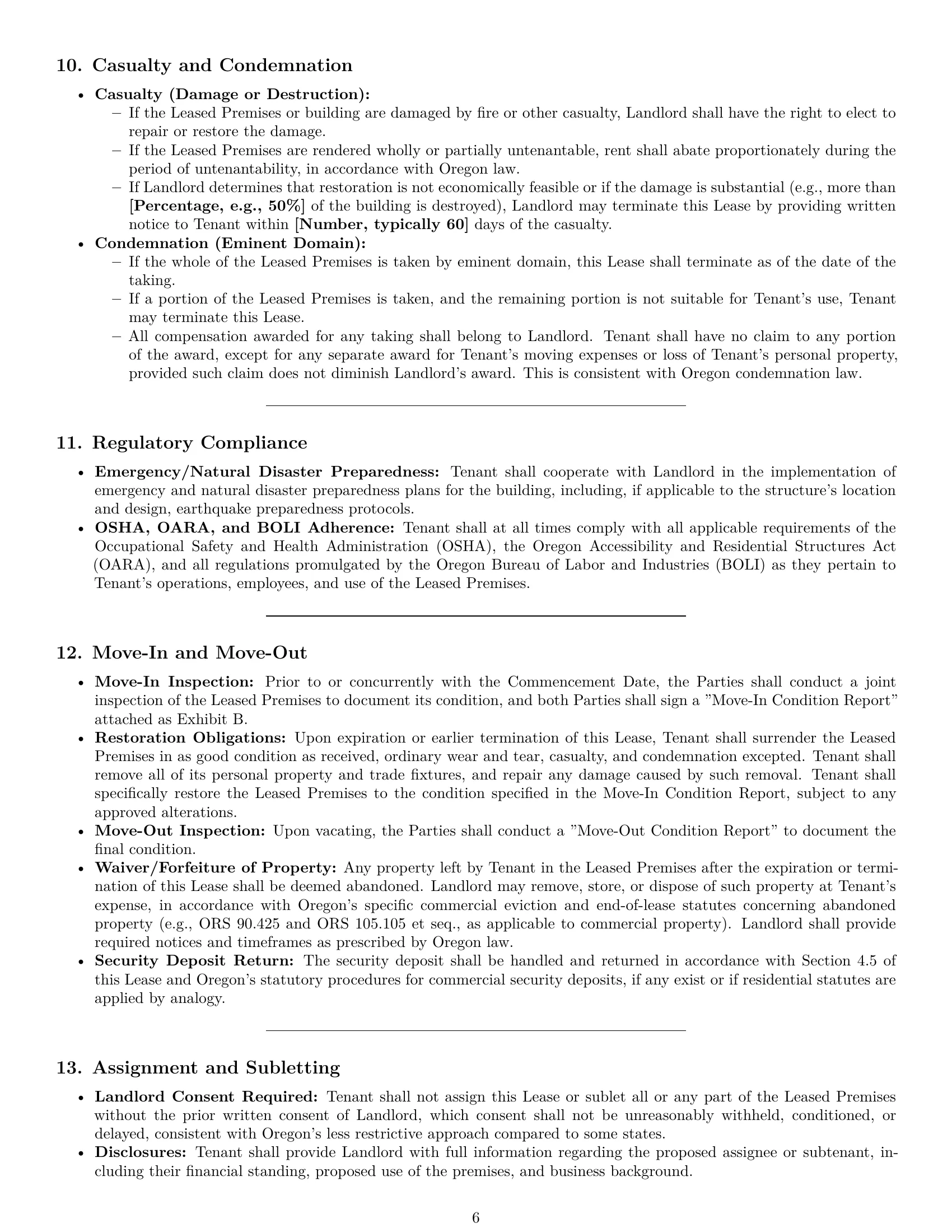 Preview page 6 of Pro Oregon office lease agreement template