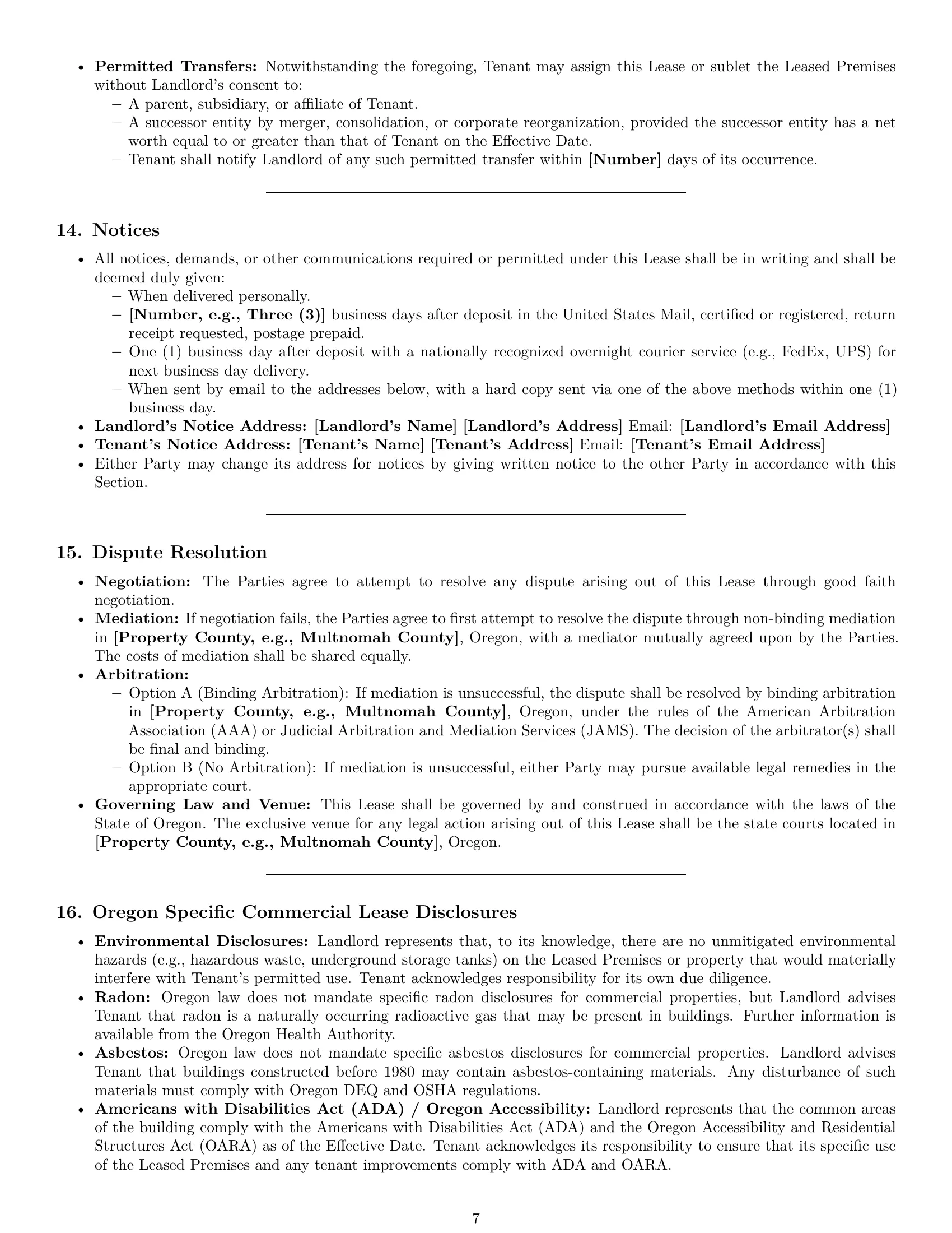 Preview page 7 of Pro Oregon office lease agreement template