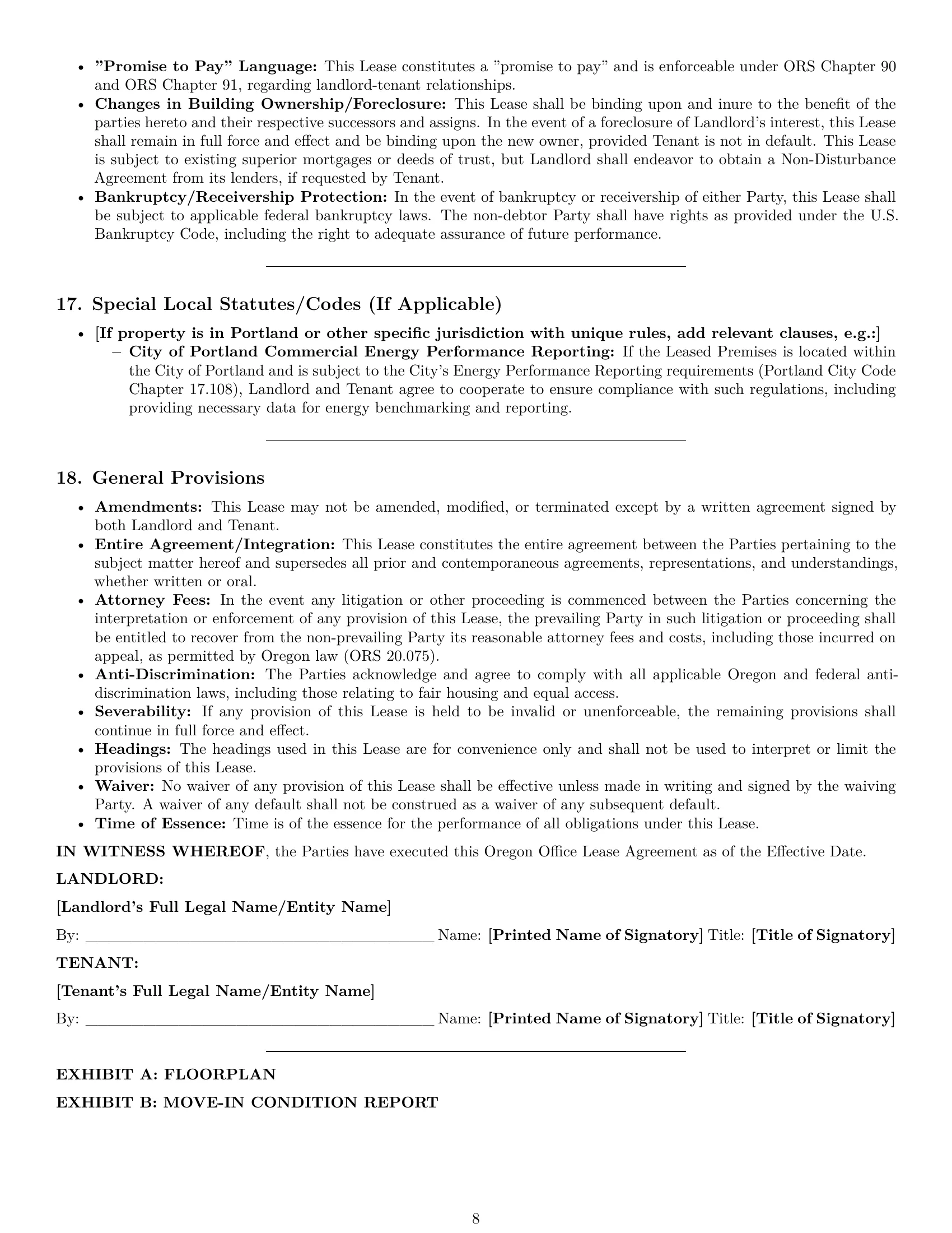Preview page 8 of Pro Oregon office lease agreement template