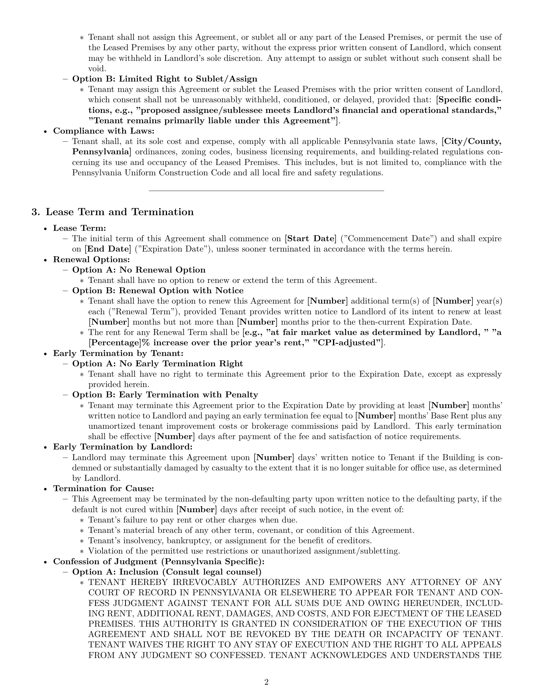 Preview page 2 of Pro Pennsylvania office lease agreement template