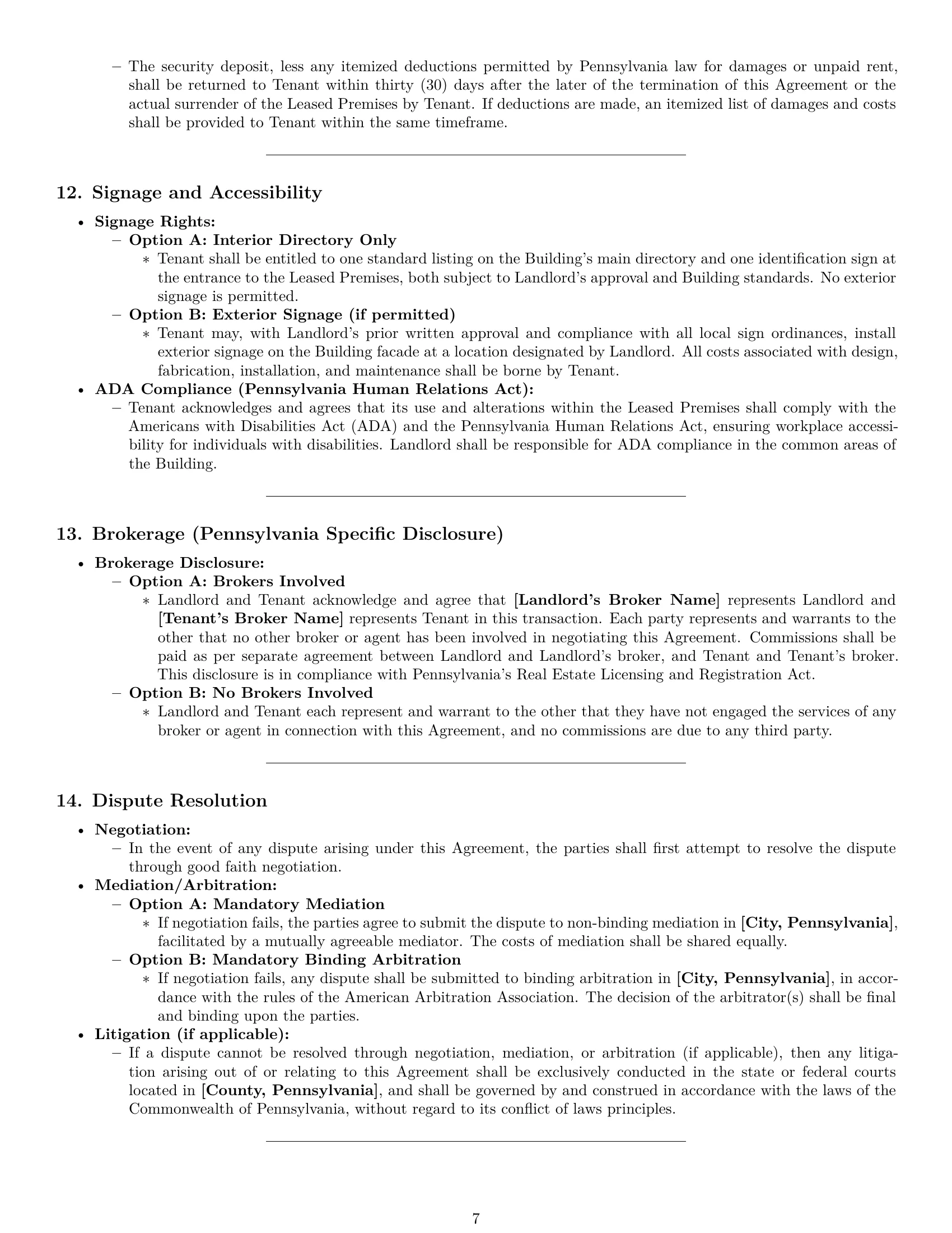 Preview page 7 of Pro Pennsylvania office lease agreement template