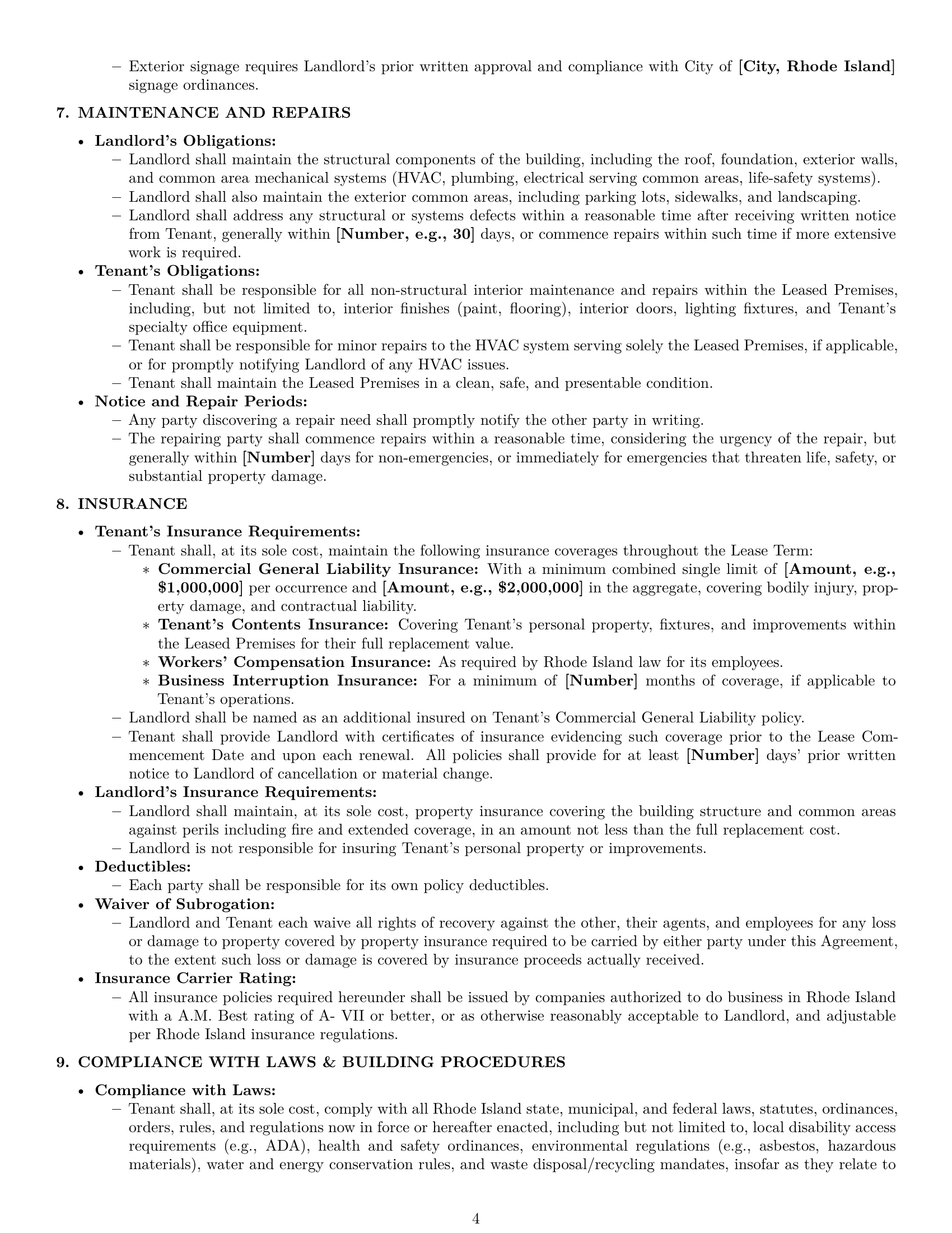Preview page 4 of Pro Rhode Island office lease agreement template